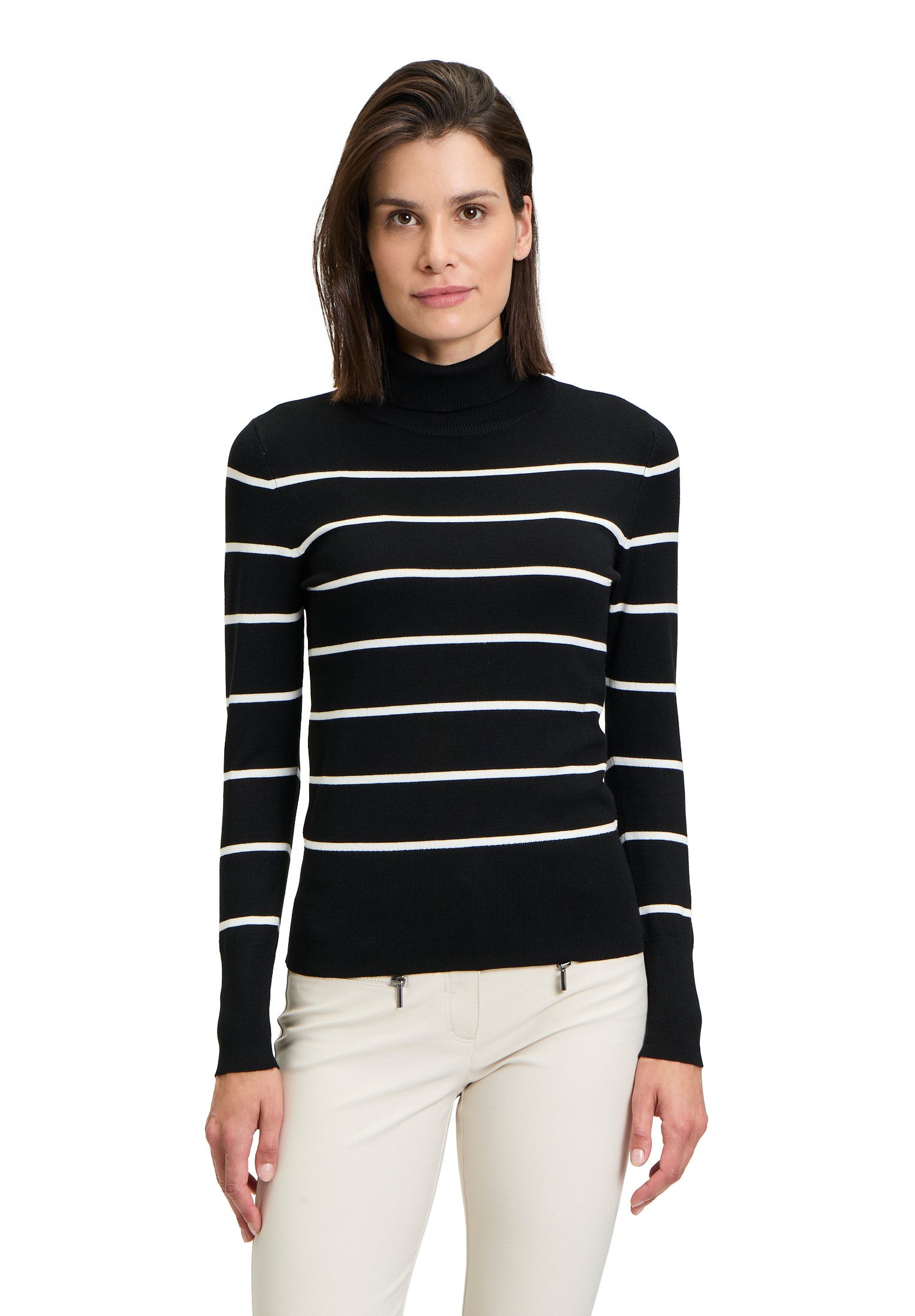 Betty Barclay Damen Basic-Pullover Mit Streifen – Halbarm, Rundhals, Color-Blocking