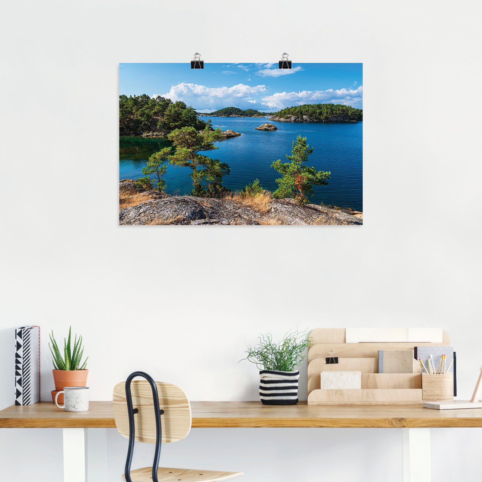 oder Küstenbilder St), (1 Leinwandbild, Landschaft, in Poster Halbinsel als Wandaufkleber Alubild, Wandbild Artland Riveneset Norwegen, versch. Größen