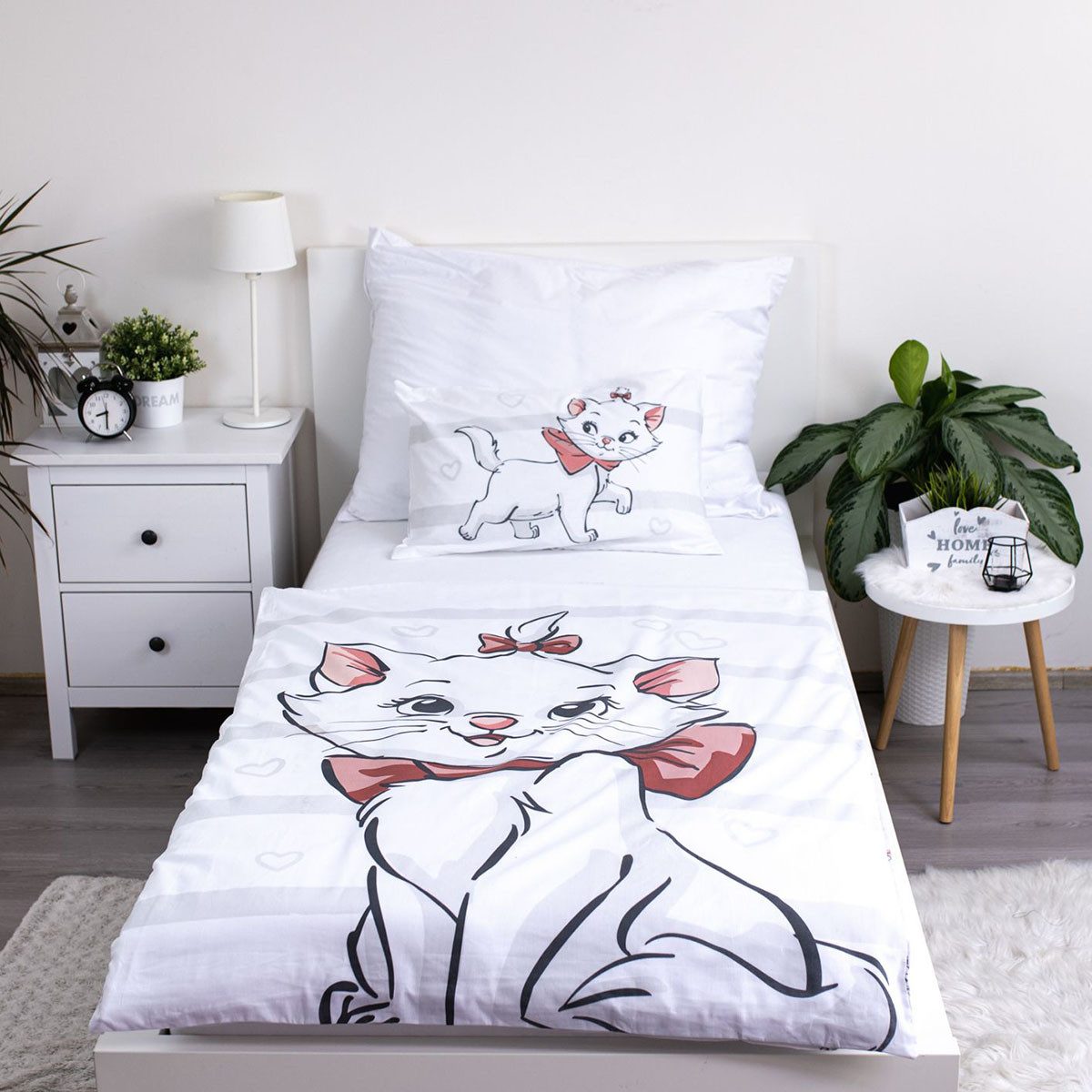Disney Kinderbettwäsche Disney Marie Aristocats Babybettwäsche100x135 cm + günstig online kaufen