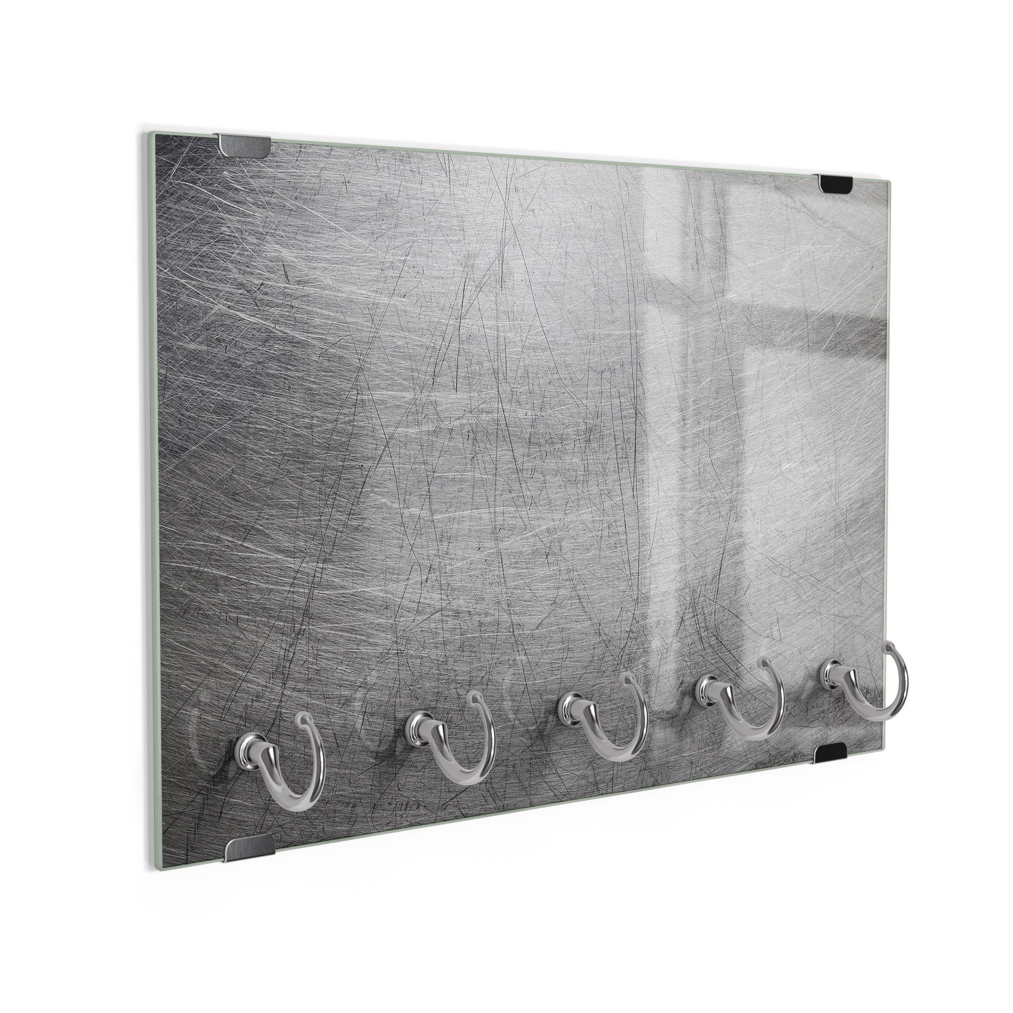 DEQORI Schlüsselbrett 'Chaotische Kratzstruktur', (1 St), Schlüsselhalter Schlüssel Haken Schlüsselboard modern Schlüsselleiste