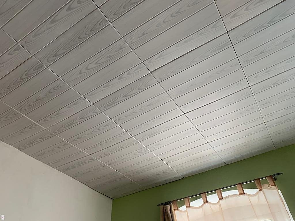IKHEMalarka 3D Wandpaneel aus Polystyrol Styropor XPS Holzoptik, 0,25 qm, Paneelen für Decken Wand 50x50cm 3mm Stärke