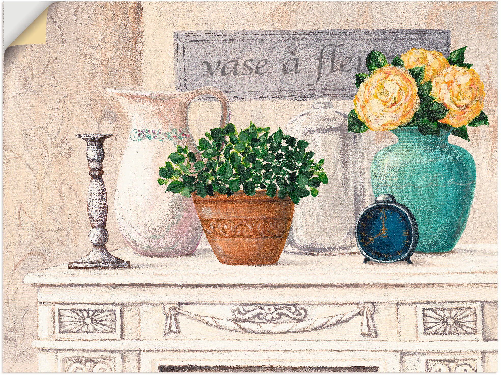 & Artland mit Poster Alubild, versch. als Wandaufkleber Blumen, Größen Wandbild Leinwandbild, (1 in Töpfe oder Vasen Vasen St),
