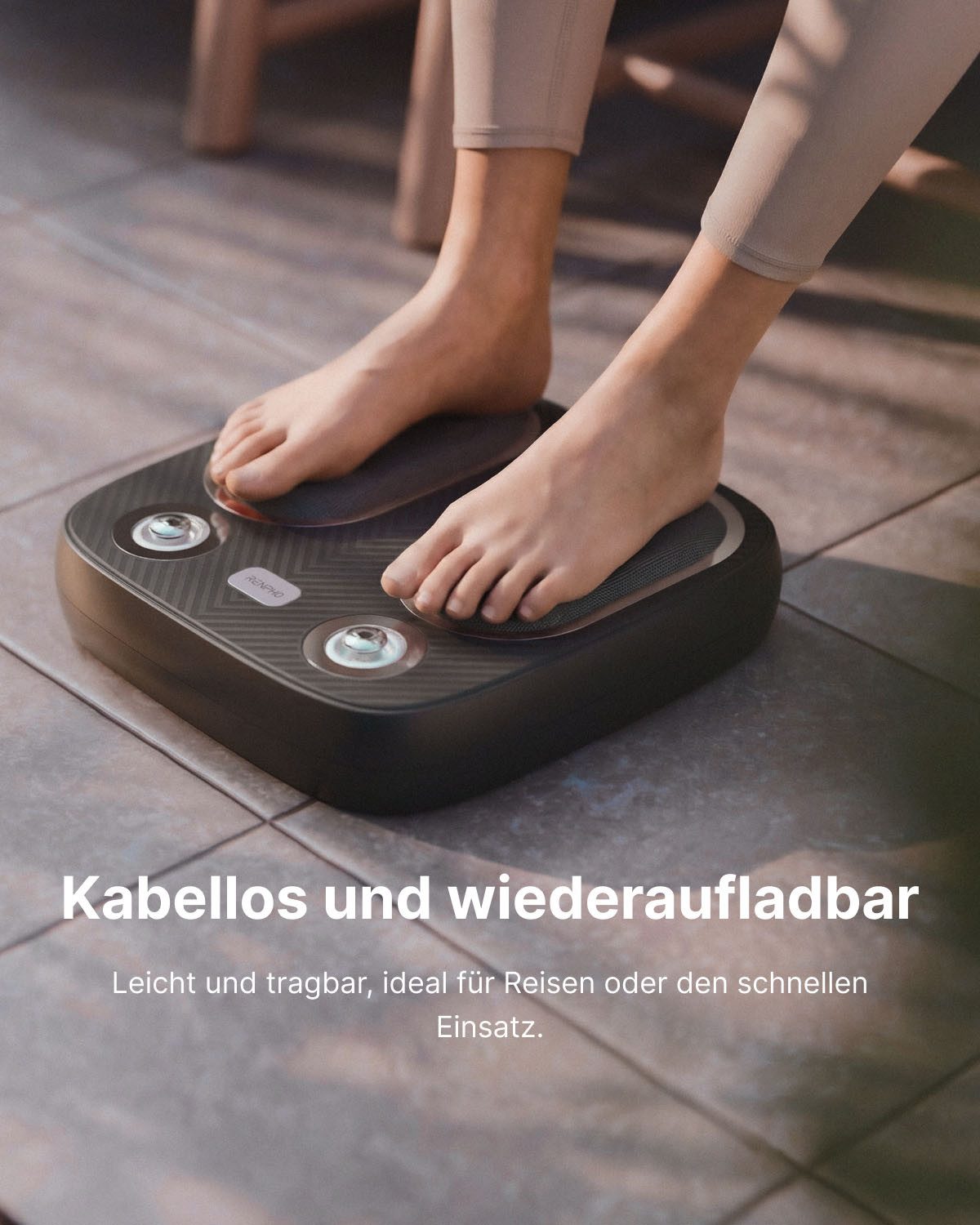 RENPHO Fußmassagegerät Terea Sole, Fußsohlenmassage: Kneten, Wärme, 3 Modi/Stufen, USB-C-Akku – Bild 5 von 5