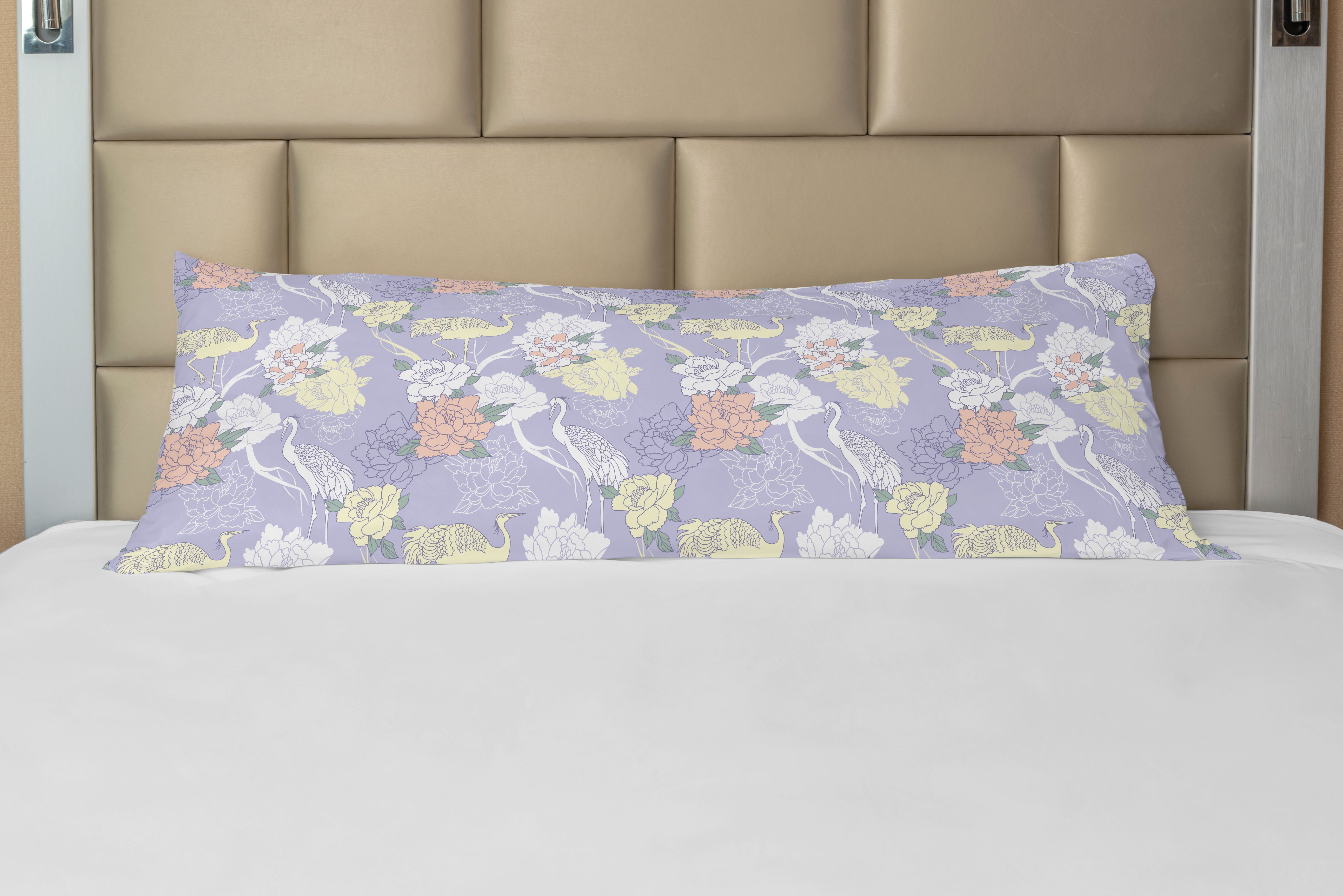 Kissenbezug, Lavendel Seitenschläferkissenbezug Hintergrund Deko-Akzent Abakuhaus, Kran Oriental Langer