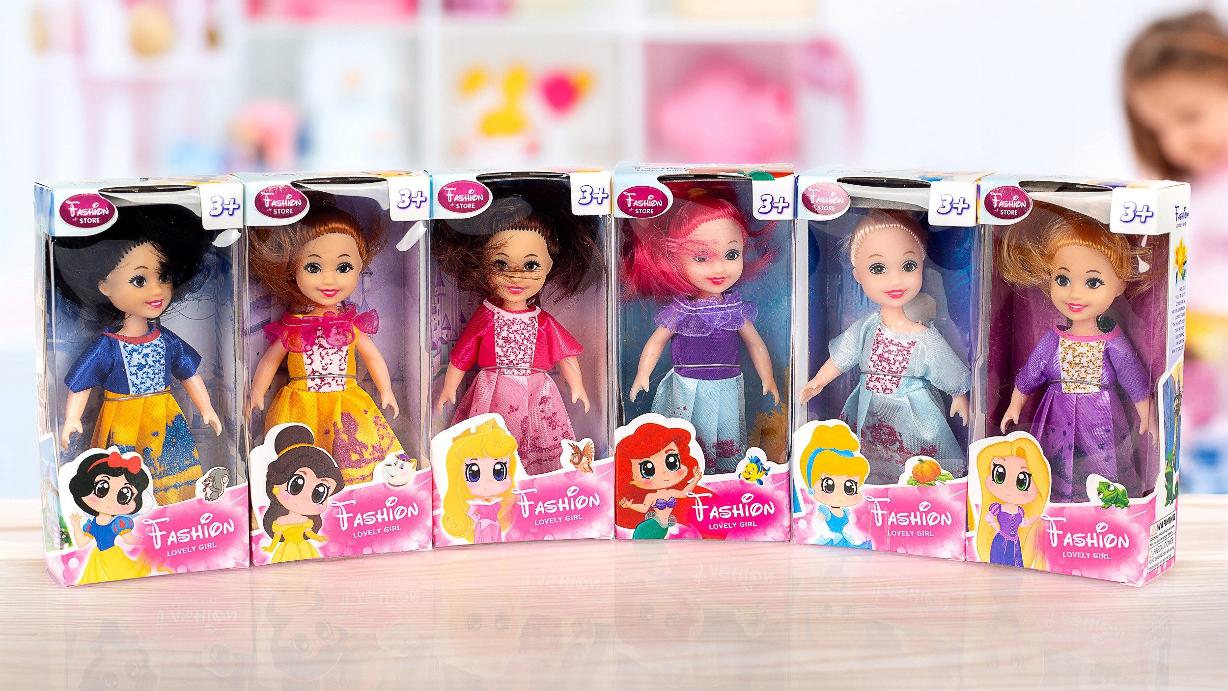 Kinderplay Dolls & Strollers Puppenhaus Puppenhaus Prinzessinnen Set – bewegliche Figuren – für Kinder – 6-tei, (Set) – Bild 4 von 5