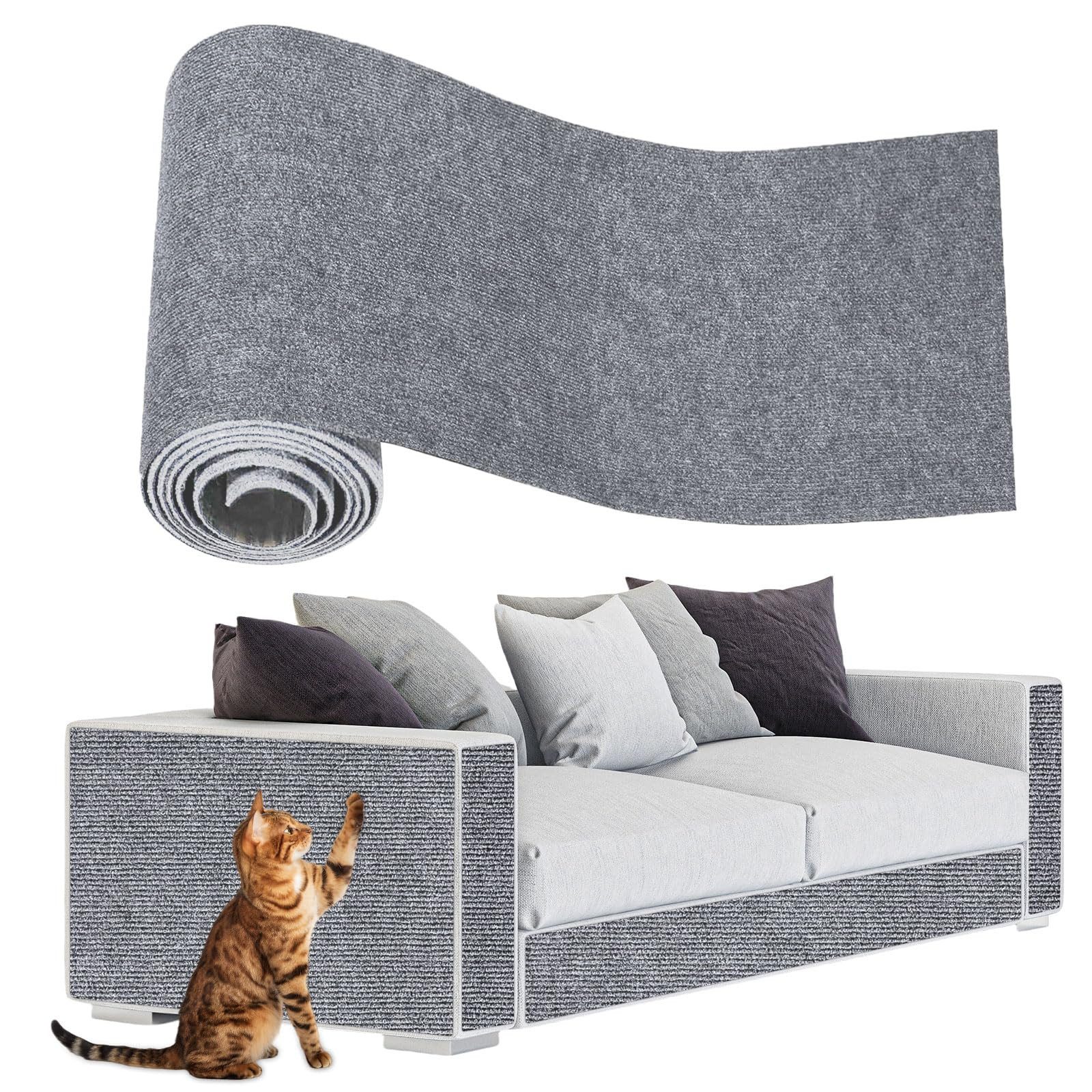 Agger Kratzmatte Katze Wand Kratzschutz Sofa Schutz Selbstklebende Kratzteppich, Kratzmatte Sofa Schutz DIY Krallen Katzen Teppich