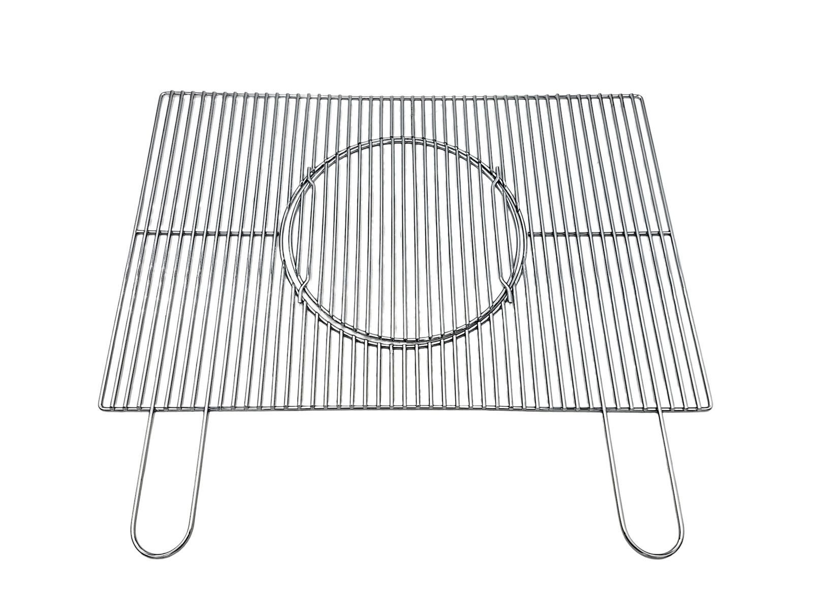 BURI Grillrost Grillrost 69,5x46cm verchromt herausnehmbares Innenteil Grillgitter