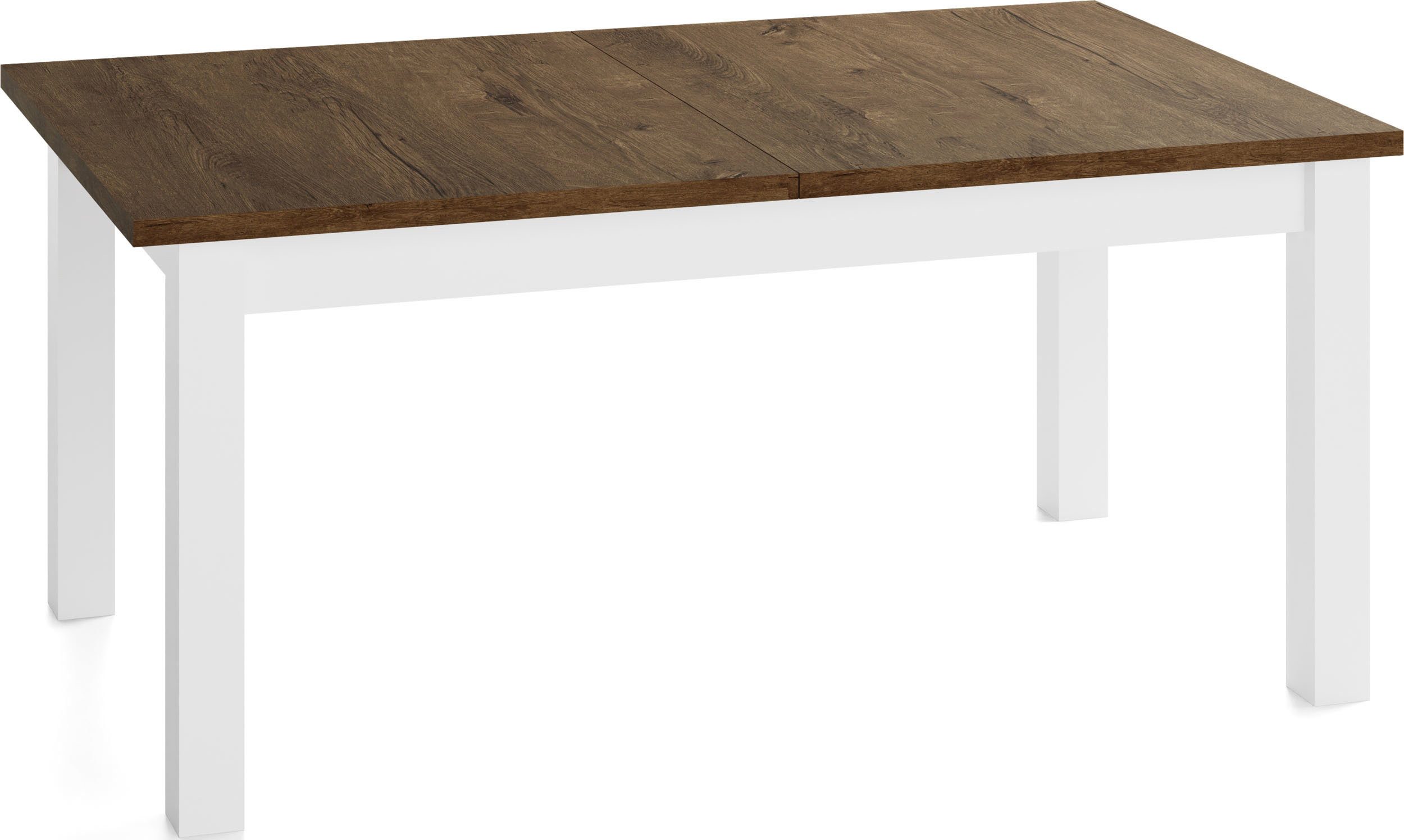 WFL GROUP Esstisch Lindberg ausziehbar verlängerbar rechteckig mit weißen Holzbeinen (MADE IN EU, XXL Groß– 120/140/150/160/200 cm ausziehbar auf 160/180/190/24 – Bild 2 von 5