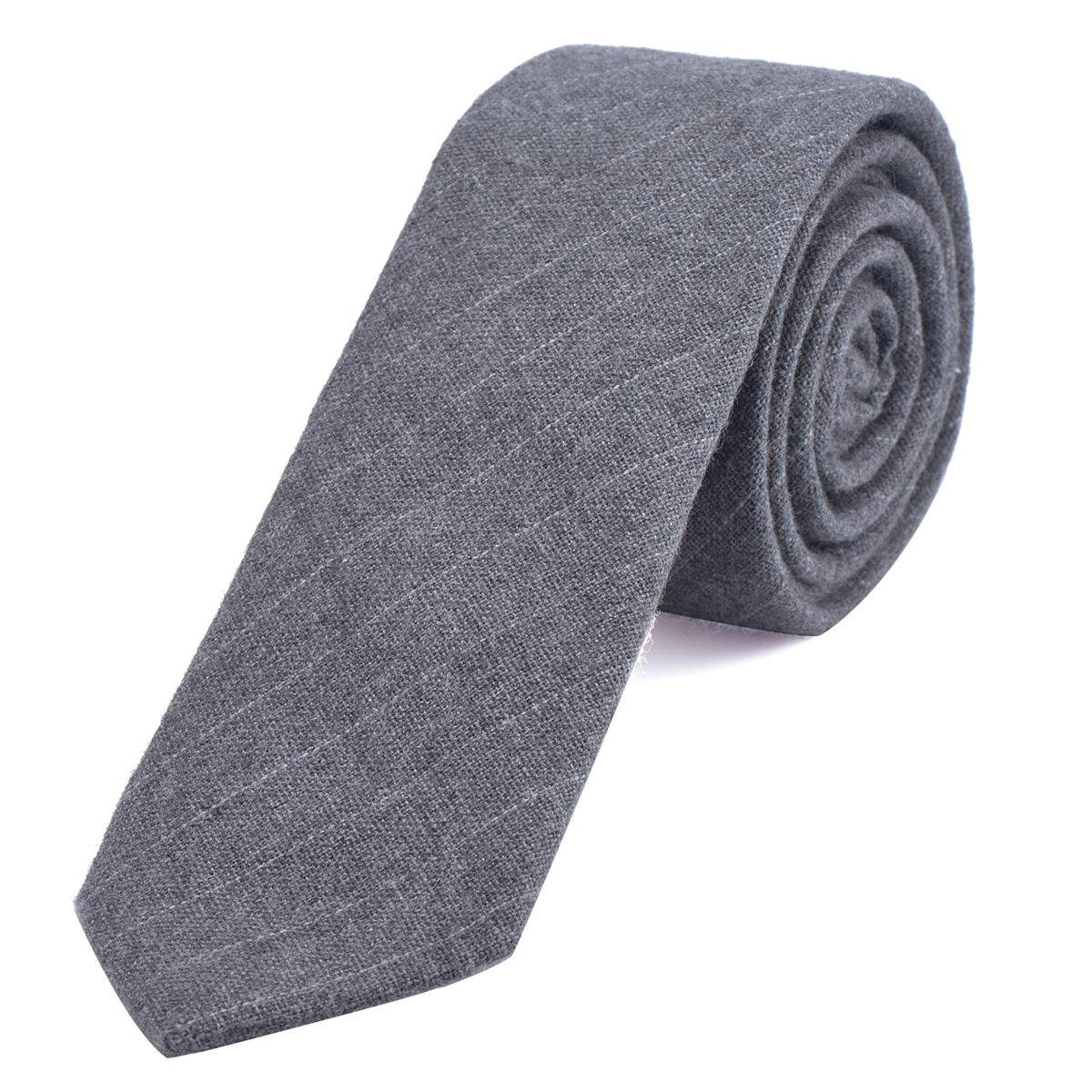 DonDon Krawatte Herren Krawatte 6 cm mit Karos oder Streifen (Packung, 1-St., 1x Krawatte) Baumwolle, kariert oder gestreift, für Büro oder festliche Veranstaltungen hellgrau gestreift