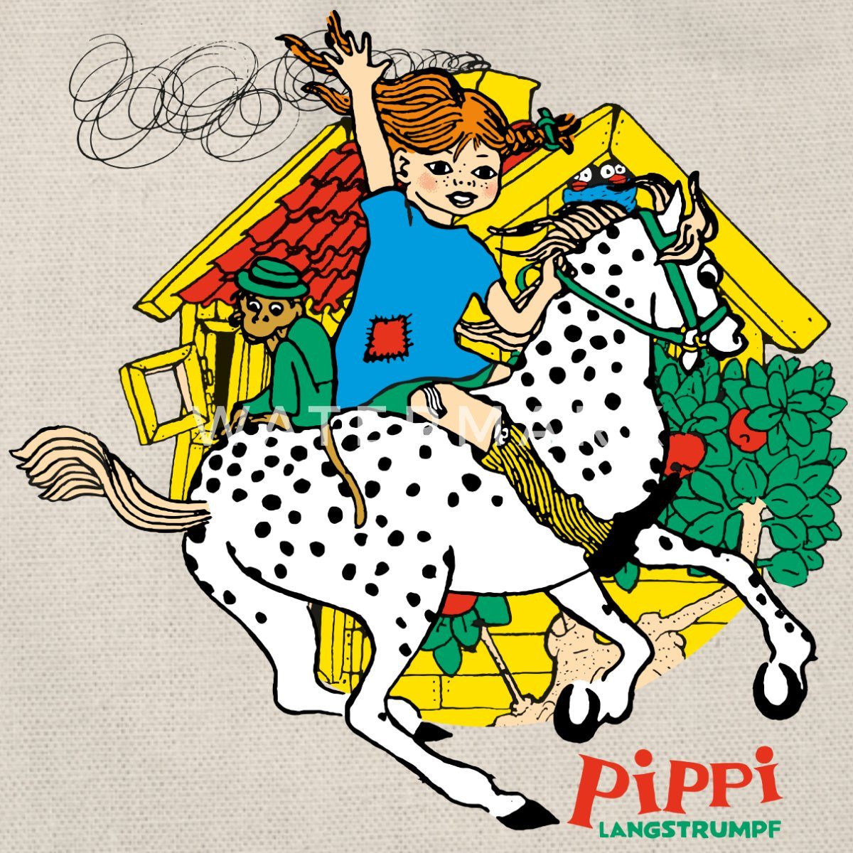 Spreadshirt Turnbeutel Pippi Langstrumpf Herr Nilsson Und Kleiner Onkel Turnbeutel (1-tlg)