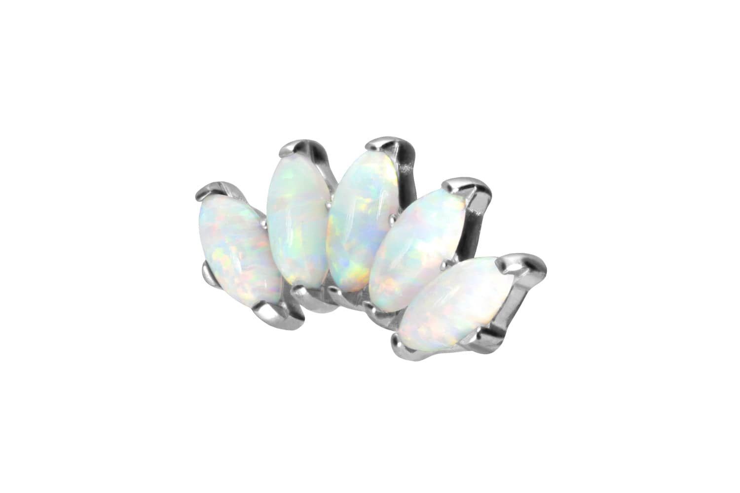 PIERCINGLINE Piercing-Set Titan Schraubaufsatz mit Außengewinde BOGEN + SYNTHETISCHE OPALE (Schraub-Aufsätze, 1-tlg)
