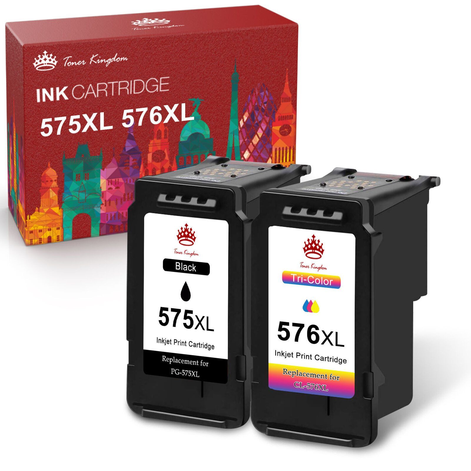Toner Kingdom 2er-pack CANON PG-575 576 XXL Патроны Tintenpatrone (für Pixma TR4750i TR4751i TS3550i TS3551i)