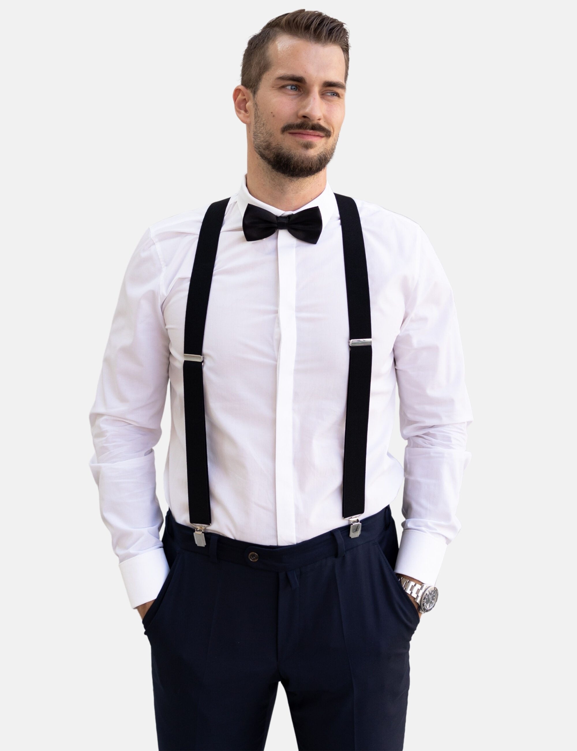 Massi Morino Hosenträger (2-St) mit Fliege