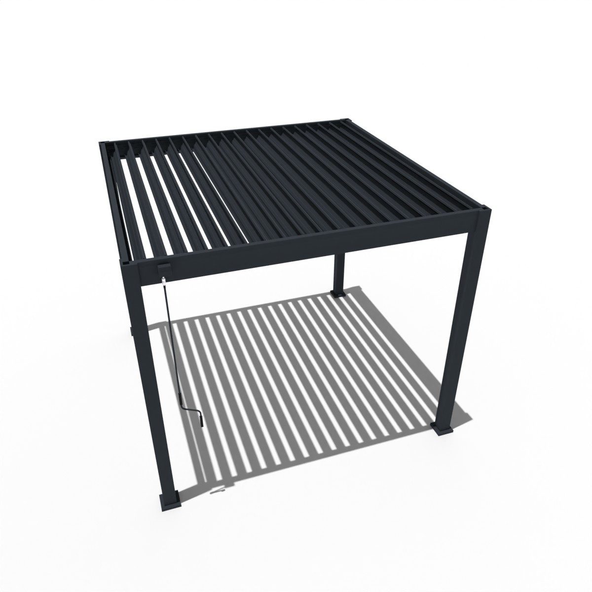 Weide Pergola Classic Pavillon Terrassenüberdachung Aluminium 3 x 5,3 M anthrazit, BxTxH: 300x300x255 cm, (Hochwertigstes Aluminium & verzinkte Stahl-Lamellen,  – Bild 3 von 5