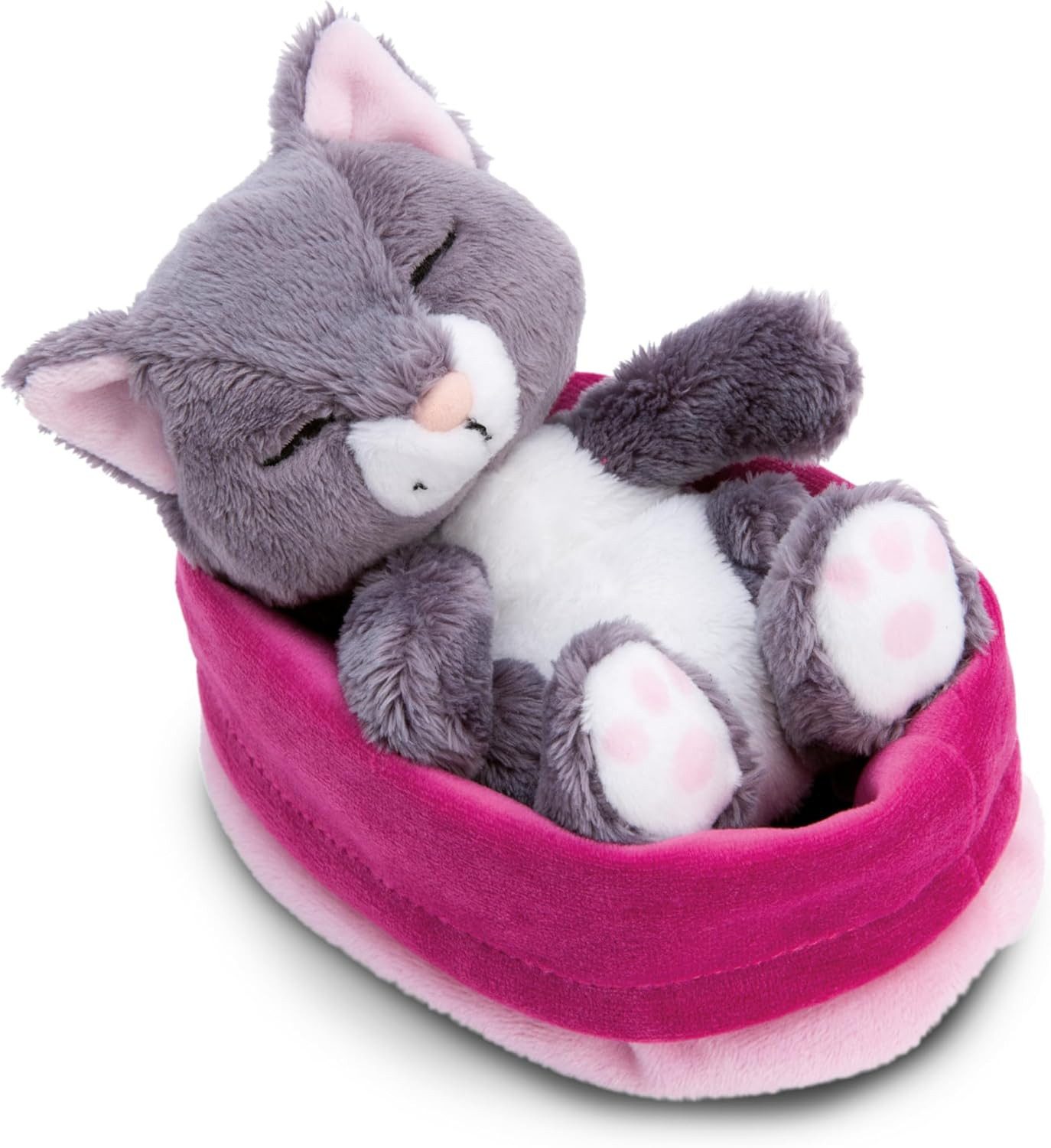 Nici Plüschfigur NICI Kuscheltier Katze grau 12 cm schlafend Sleeping Pets