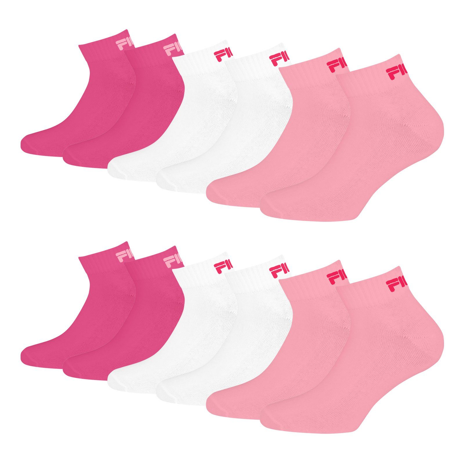 Fila Sportsocken Quarter Socken (6-Paar) mit weichem Rippbündchen 806 pink panter