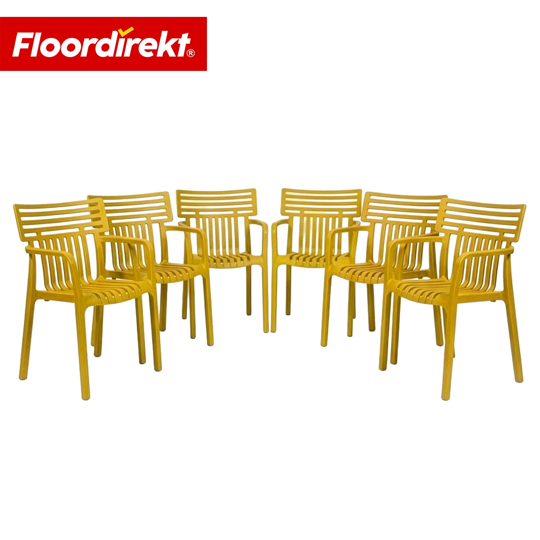 Floordirekt Gartenstuhl Designstuhl Terrano stapelbar aus Kunststoff wetterfest UV-beständig (1 Stuhl oder 6-er Set), verschiedene Farben