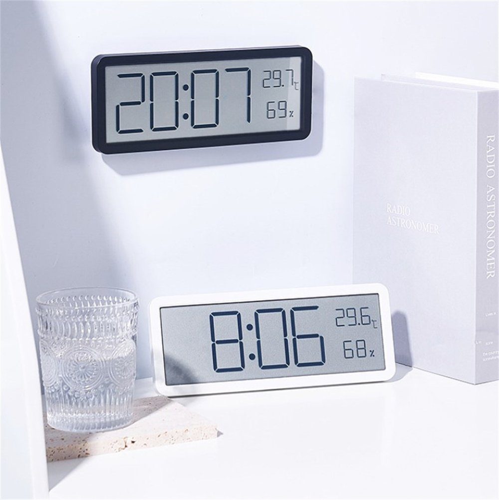 Dekorative Wecker für Uhr, Wohnzimmer Luftfeuchtigkeitsanzeige Temperatur- Wanduhr LED-Wecker, Digitaler das und mit weiß Wecker