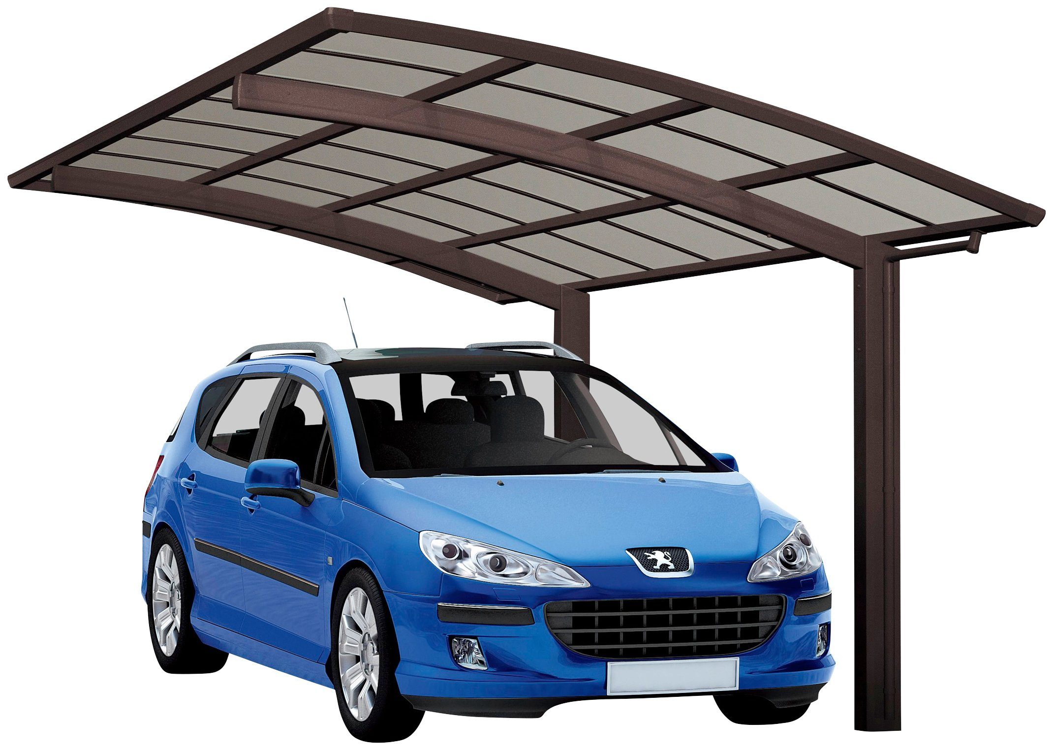 Ximax Einzelcarport Portoforte Typ 60 Sonderlänge-mattbraun, BxT: 270x556 cm, 240 cm Einfahrtshöhe, Aluminium