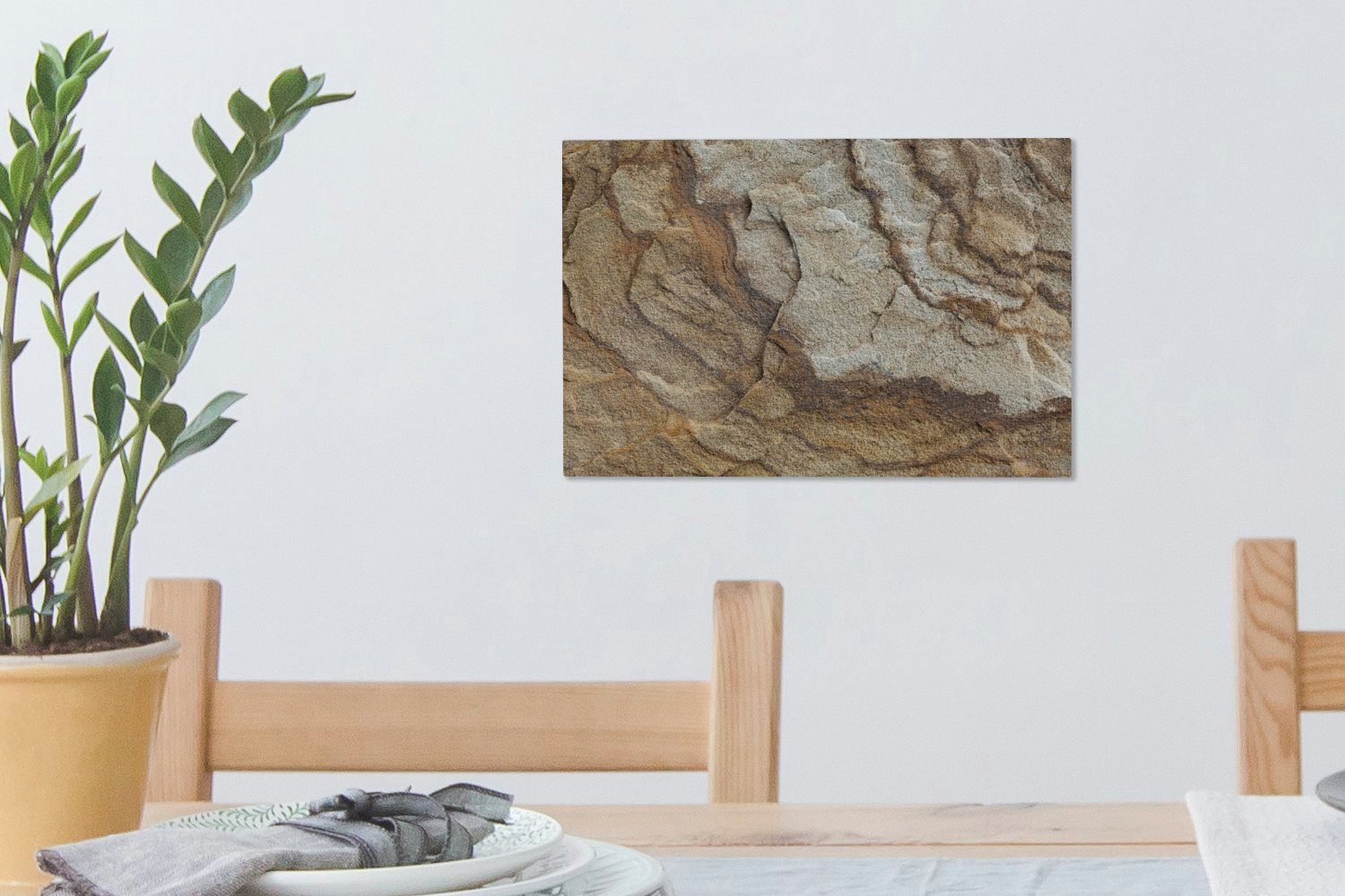 einem Wanddeko, cm Leinwandbild Aufhängefertig, in 30x20 Wandbild Leinwandbilder, St), Steinstruktur Sandstein, OneMillionCanvasses® (1