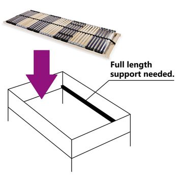 vidaXL Bett Lattenrost mit 42 Latten 7 Zonen 80x200 cm