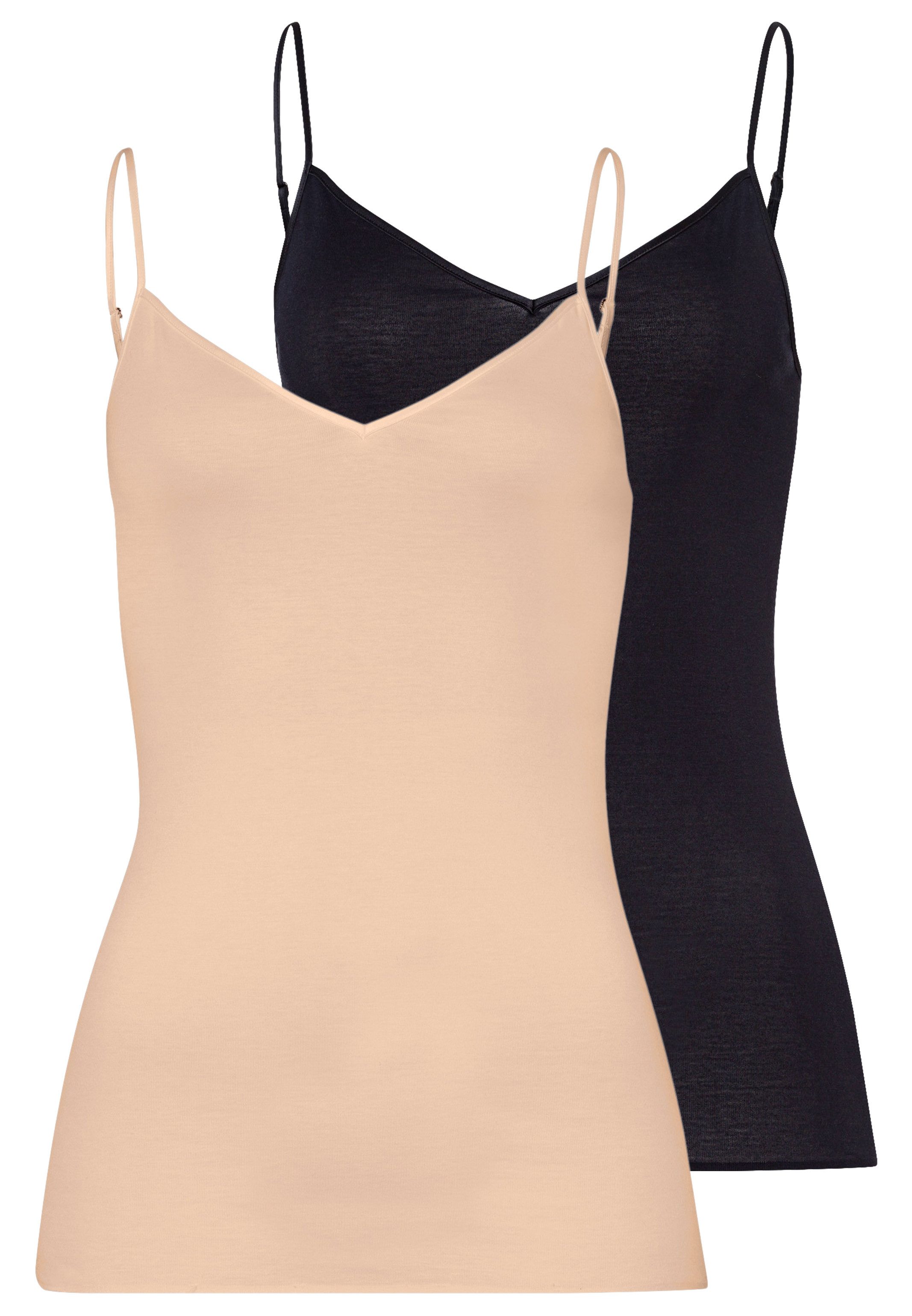 Hanro Unterhemd 2er Pack Cotton Seamless (Spar-Set, 2-St) Spaghetti Top - Baumwolle - Nahtlos - Angenehm auf der Haut