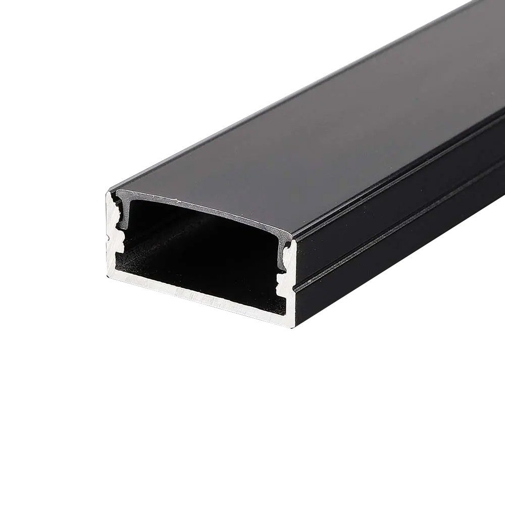 ENERGMiX LED-Stripe-Profil 2m Schwarze LED Aluprofil Alu Schiene Kanalsystem, Kanal Profil für LED-Streifen mit Schwarzer Abdeckung Profil N-S