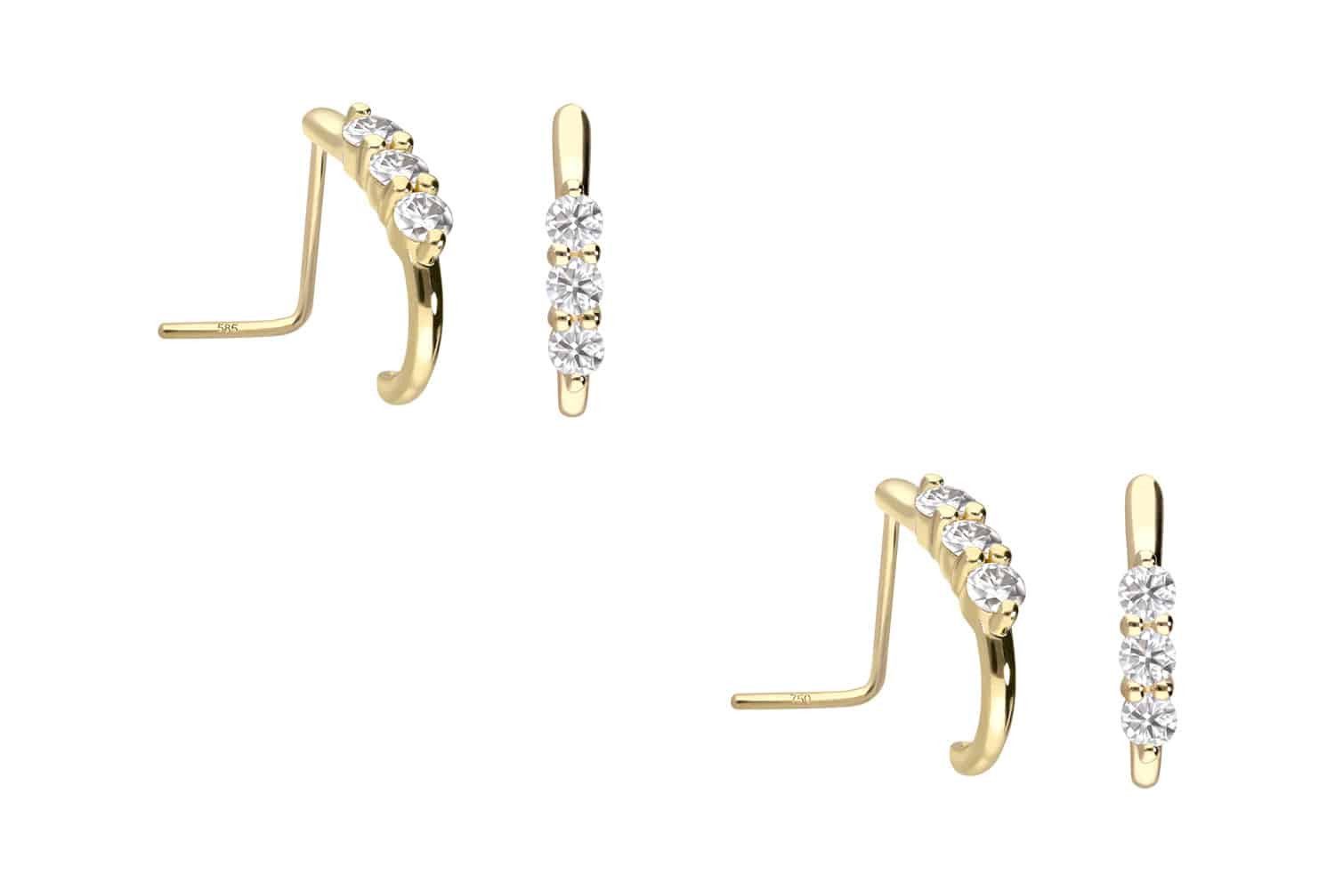 PIERCINGLINE Nasenpiercing 14/18 Karat Gold Nasenstecker günstig online kaufen