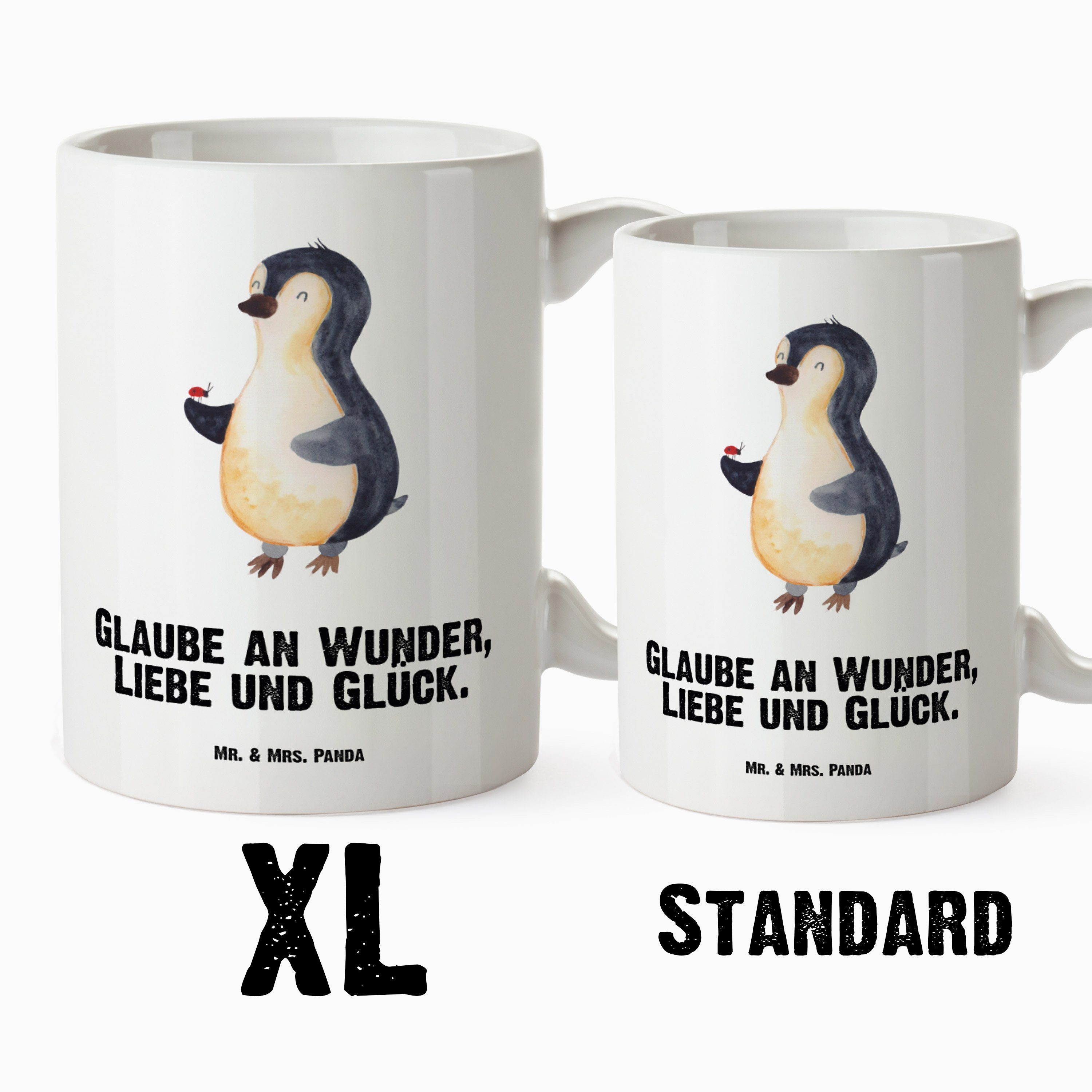 Tasse Tasse Weiß Pinguin Keramik Becher, Große Geschenk, Tasse, - - XL Marienkäfer Liebe, & Panda Mr. Mrs. XL