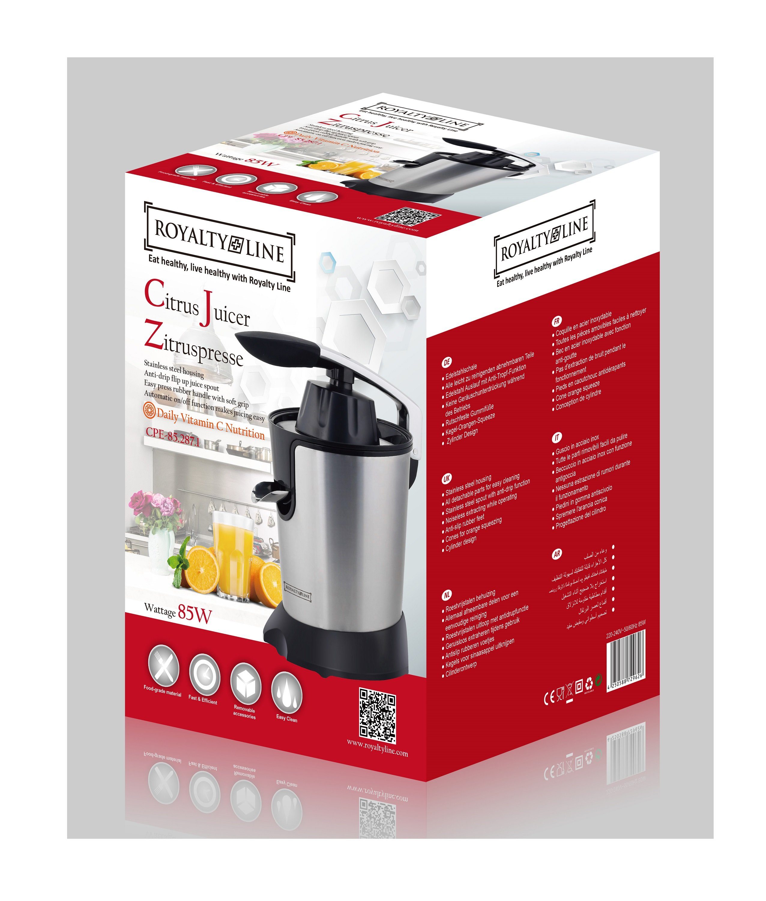 Royalty Line Entsafter Zitruspresse Entsafter Royalty Line silber CPE85-287.1