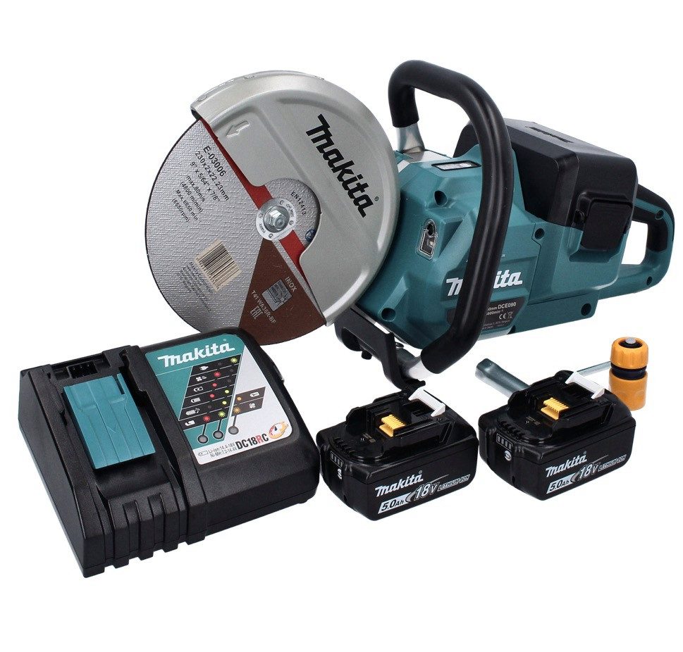 Makita Akku-Trennschleifer DCE 090 RT2X1 Akku Trennschleifer 36 V (2x 18 V) 230 mm Brushless