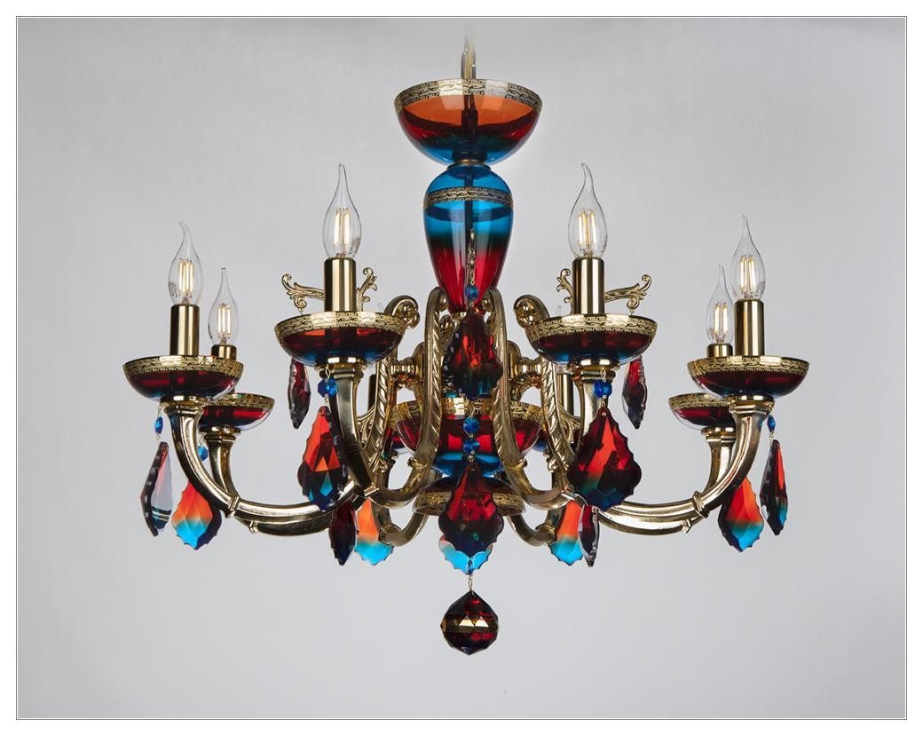 JVmoebel Kronleuchter Bunte Kristall-Deckenlampe im Boho-Design, Warmweiß, Made in Europa