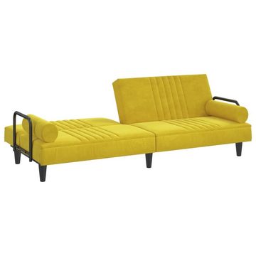 vidaXL Sofa Schlafsofa mit Armlehnen Gelb Samt