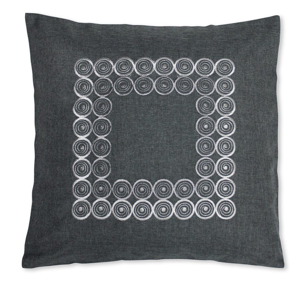 Haus und Deko Kissenbezüge Kissenhülle Retro Leinenoptik bestickt Kissenbez günstig online kaufen