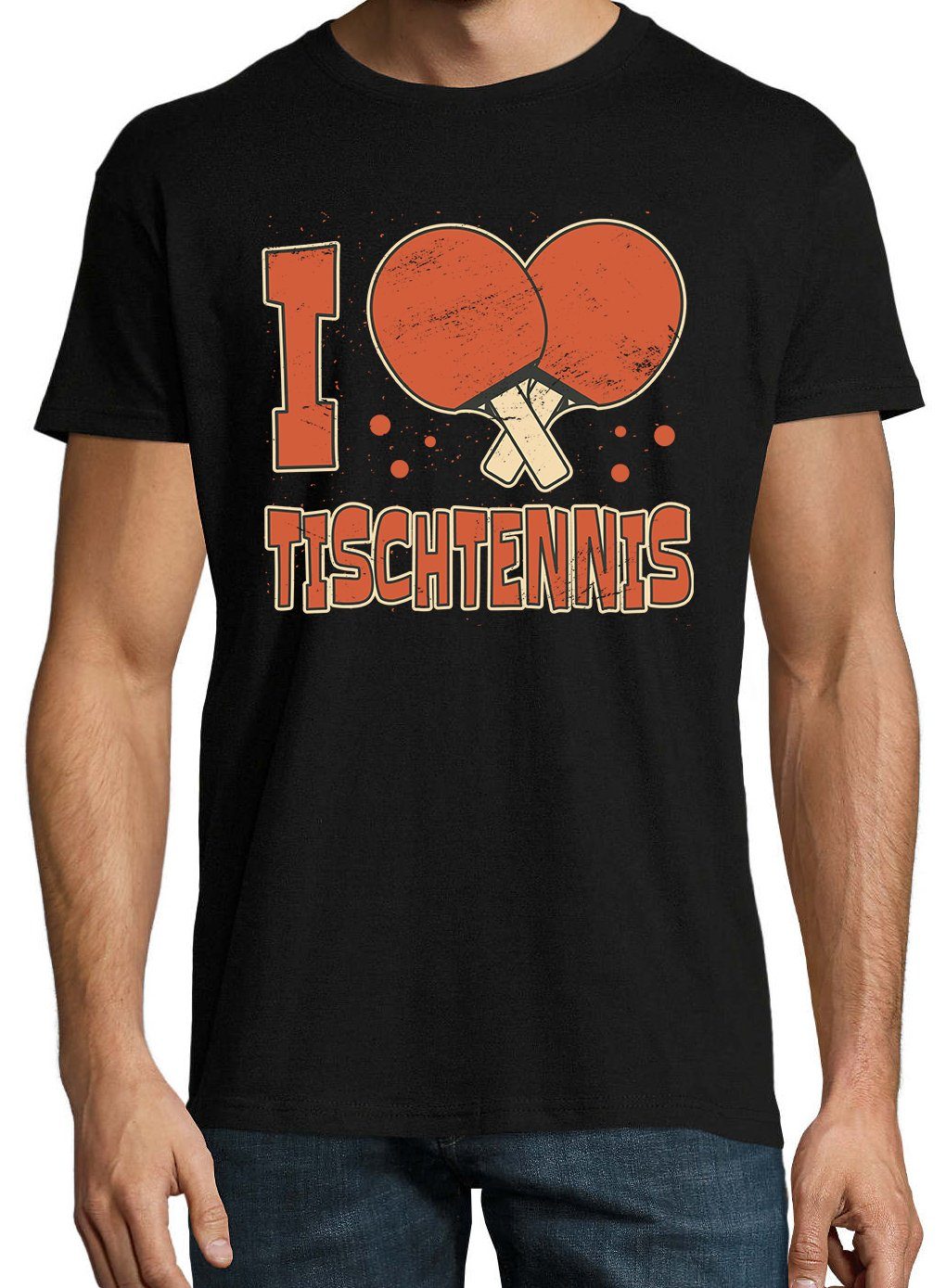 lustigem T-Shirt Schwarz Youth Spruch Herren I Designz mit Print-Shirt love Tischtennis