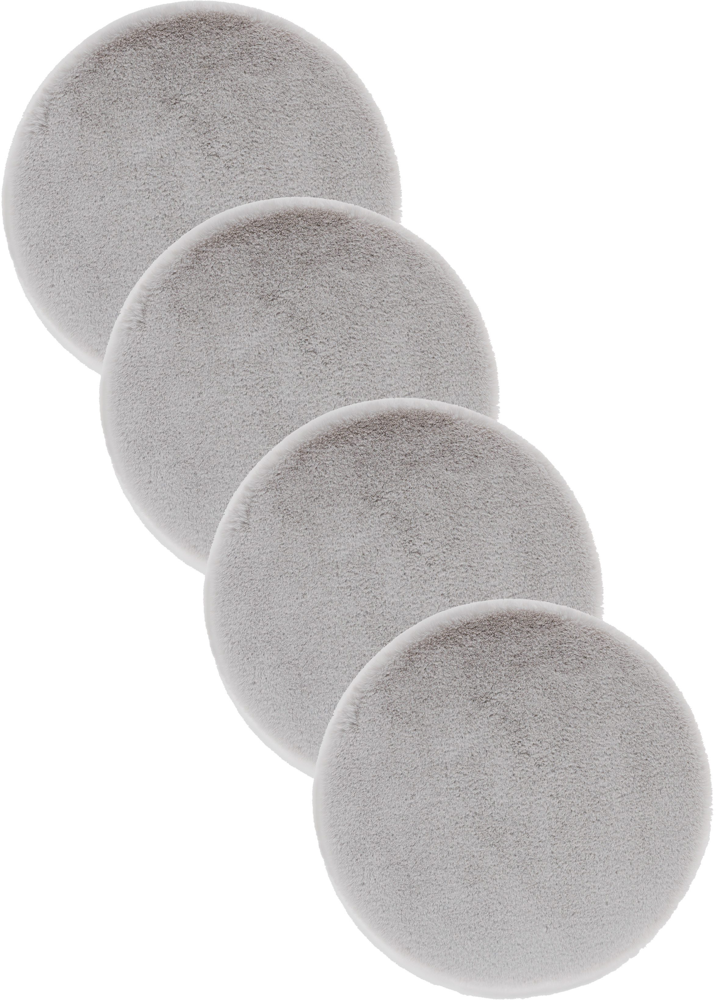 ASTRA Teppich Elda, rund, Höhe: 13 mm, runde Dekofelle im 4 er Set, kuschelweich, Wohnzimmer, Kinderzimmer