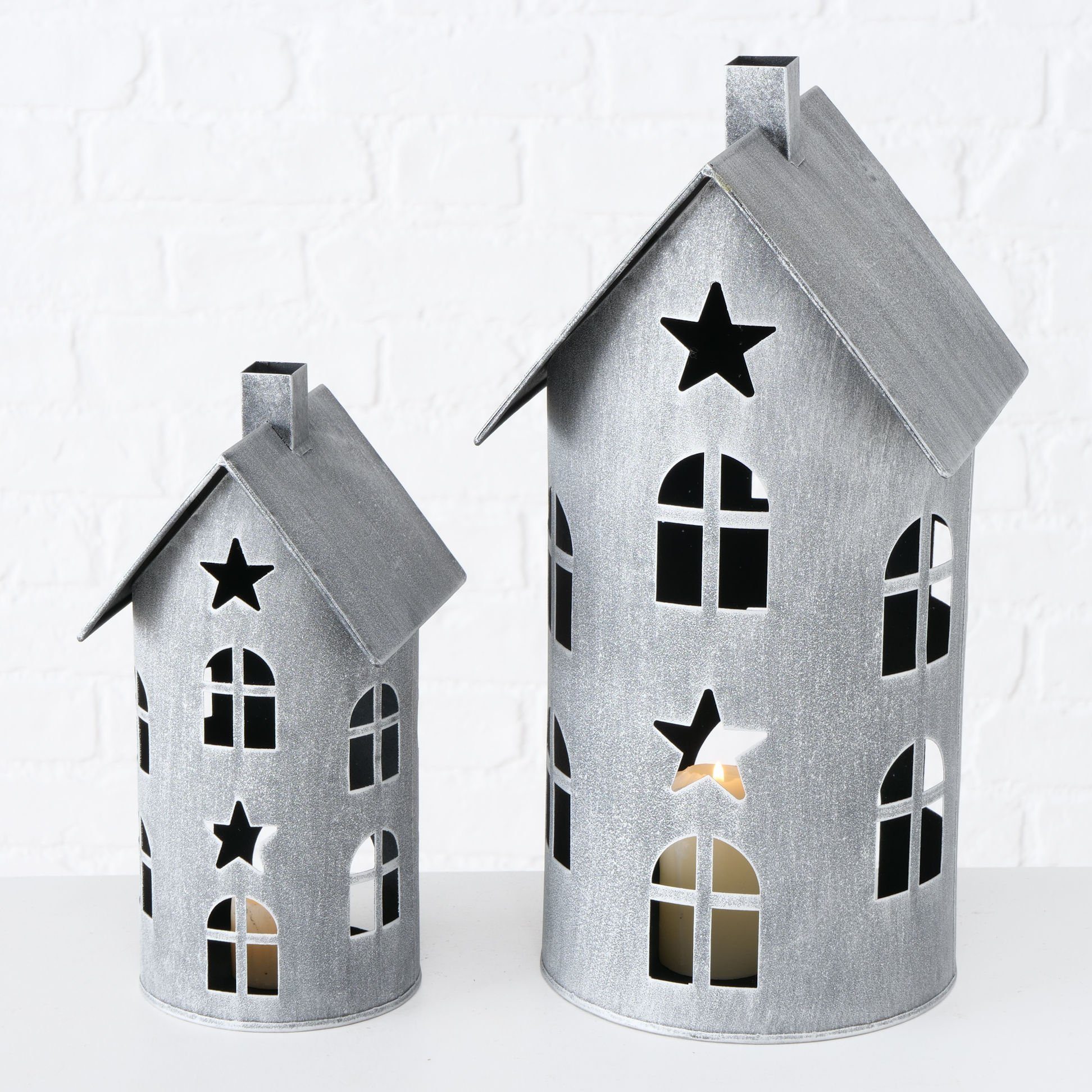 Spetebo Windlicht Metall Laterne LUZERN im Shabby Look - 2er Set (2er Set) günstig online kaufen