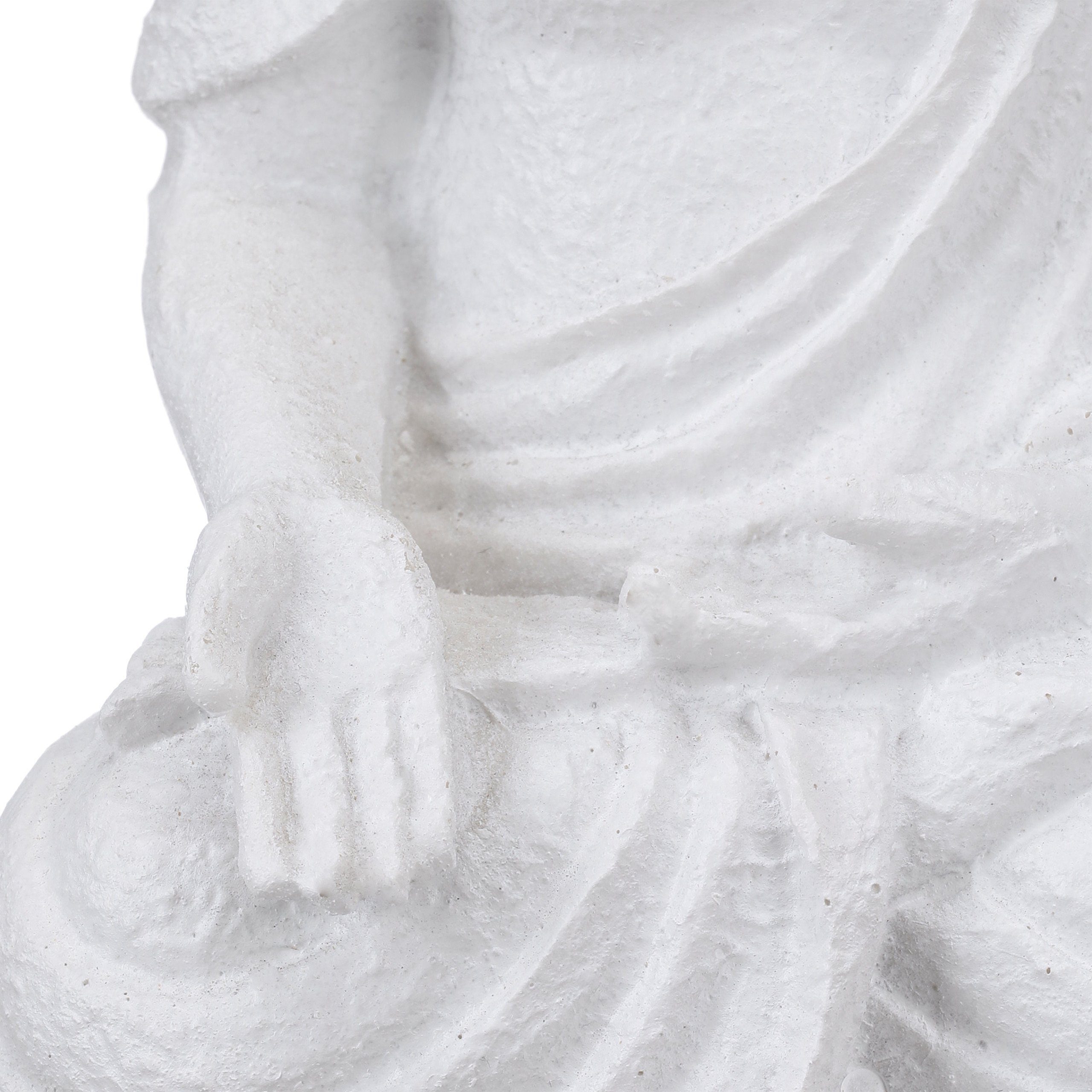 Figur 17,5 relaxdays Buddhafigur Buddha Weiße cm
