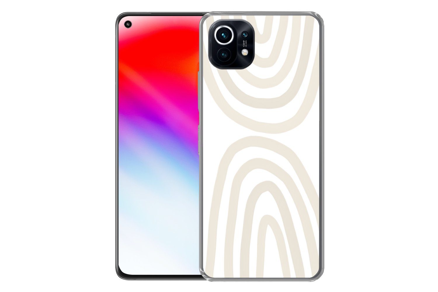 MuchoWow Handyhülle für Xiaomi Mi 11 Regenbogen - Pastell - Design - Abstrakt, Phone Case, Silikon, Schutzhülle Dünn