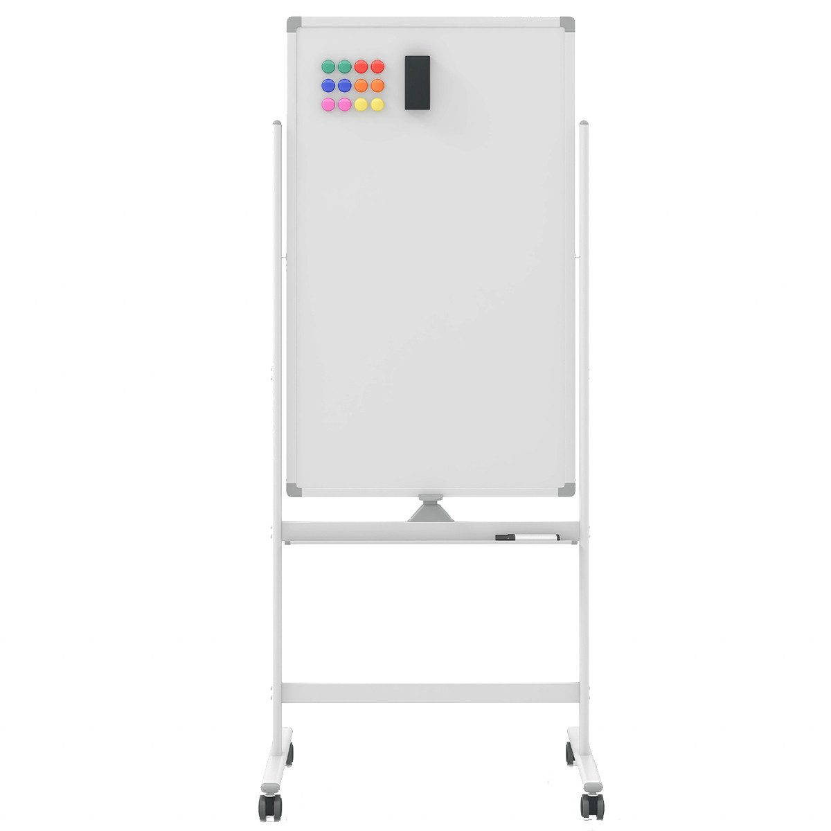 COSTWAY Wandtafel, doppelseitig, höhenverstellbar, inkl. Zubehör, 60x100cm