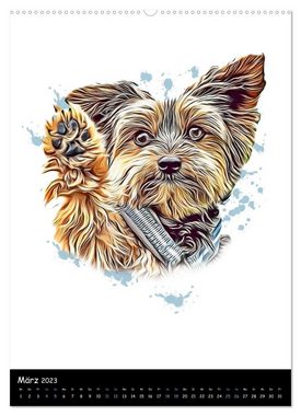 CALVENDO Wandkalender Süße Hunde (Premium, hochwertiger DIN A2 Wandkalender 2023, Kunstdruck in Hochglanz)
