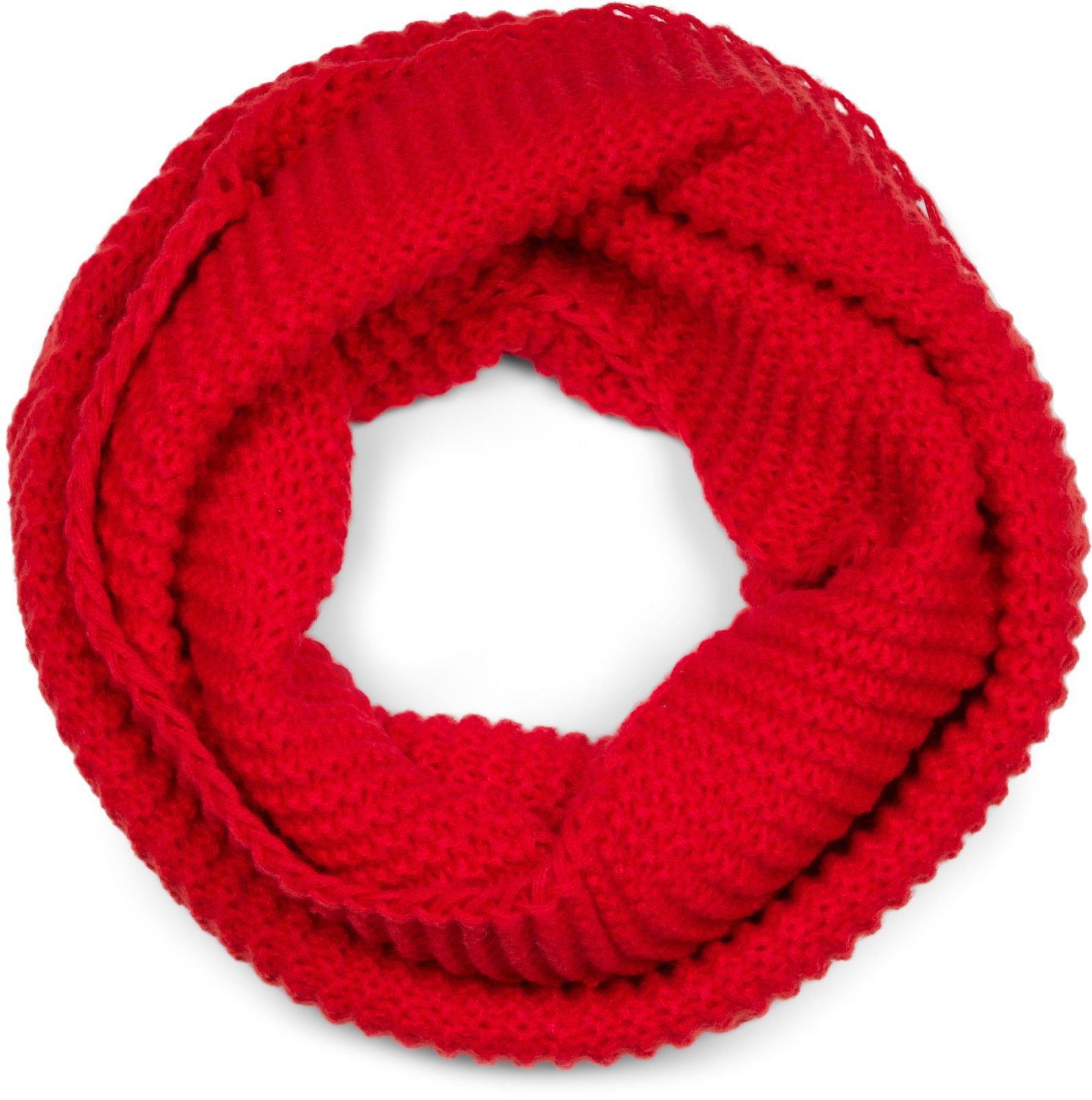 styleBREAKER Loop Strick Wellenmuster Loop, Rot (1-St),