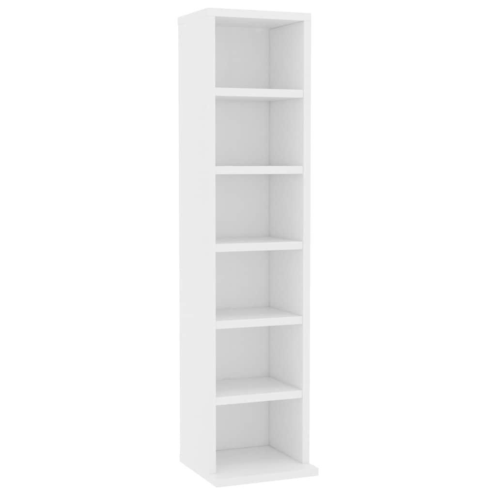 furnicato CD-Regal CD-Schrank Weiß 21x20x88 cm Holzwerkstoff, 1-tlg.
