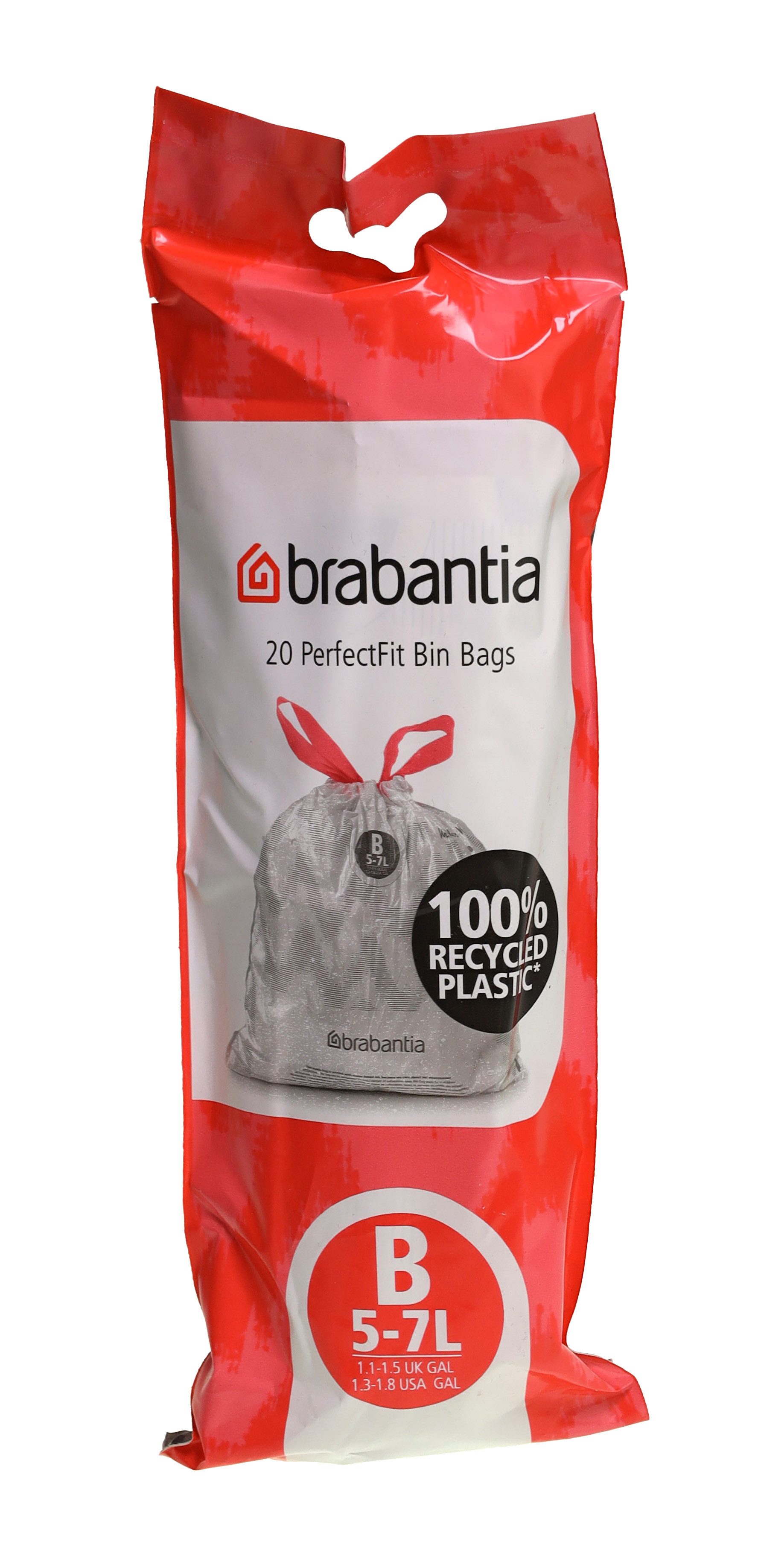 Brabantia Müllbeutel Brabantia 311741 PerfectFit Müllbeutel Typ B, 5 L, 20 Stück