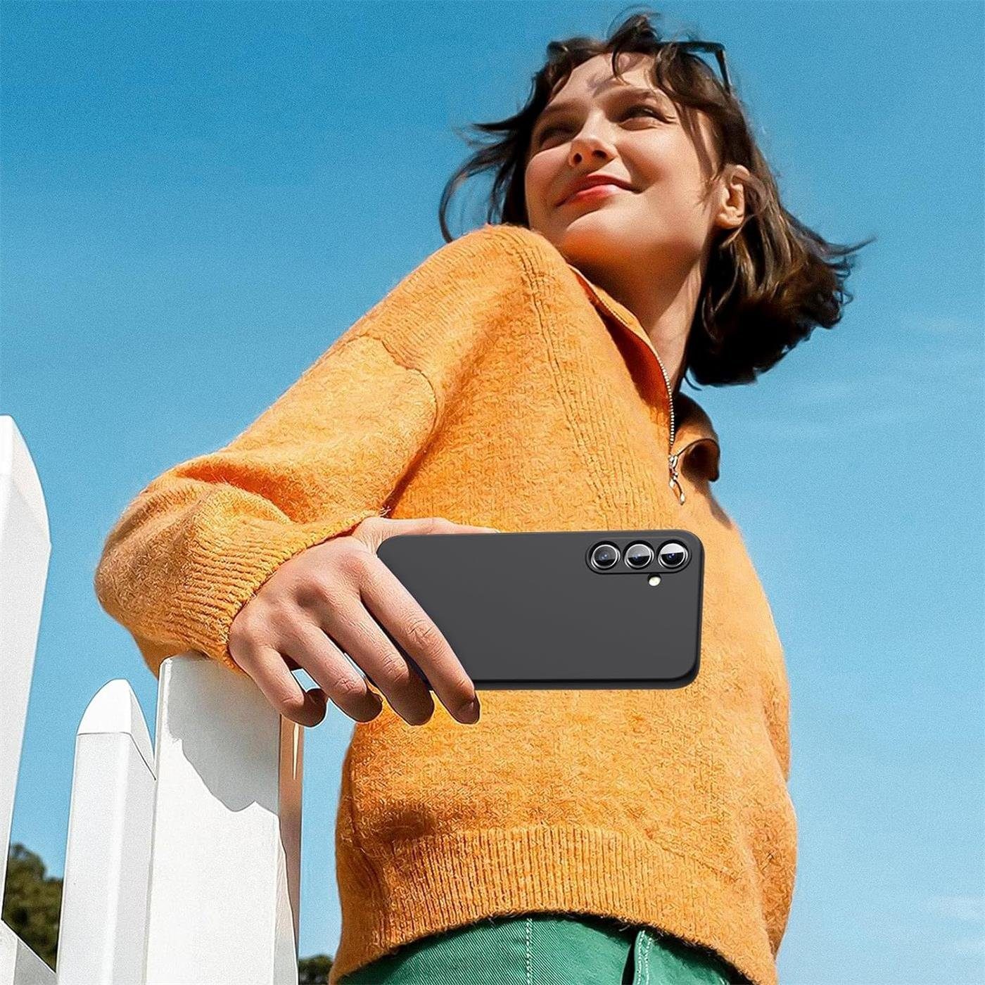 CoolGadget Handyhülle Schwarz als 2in1 Schutz Cover Set für das Samsung Galaxy A15 4G/5G 6,5 Zoll, 2x Glas Display Schutz Folie + 1x TPU Case Hülle für Galaxy A – Bild 5 von 5