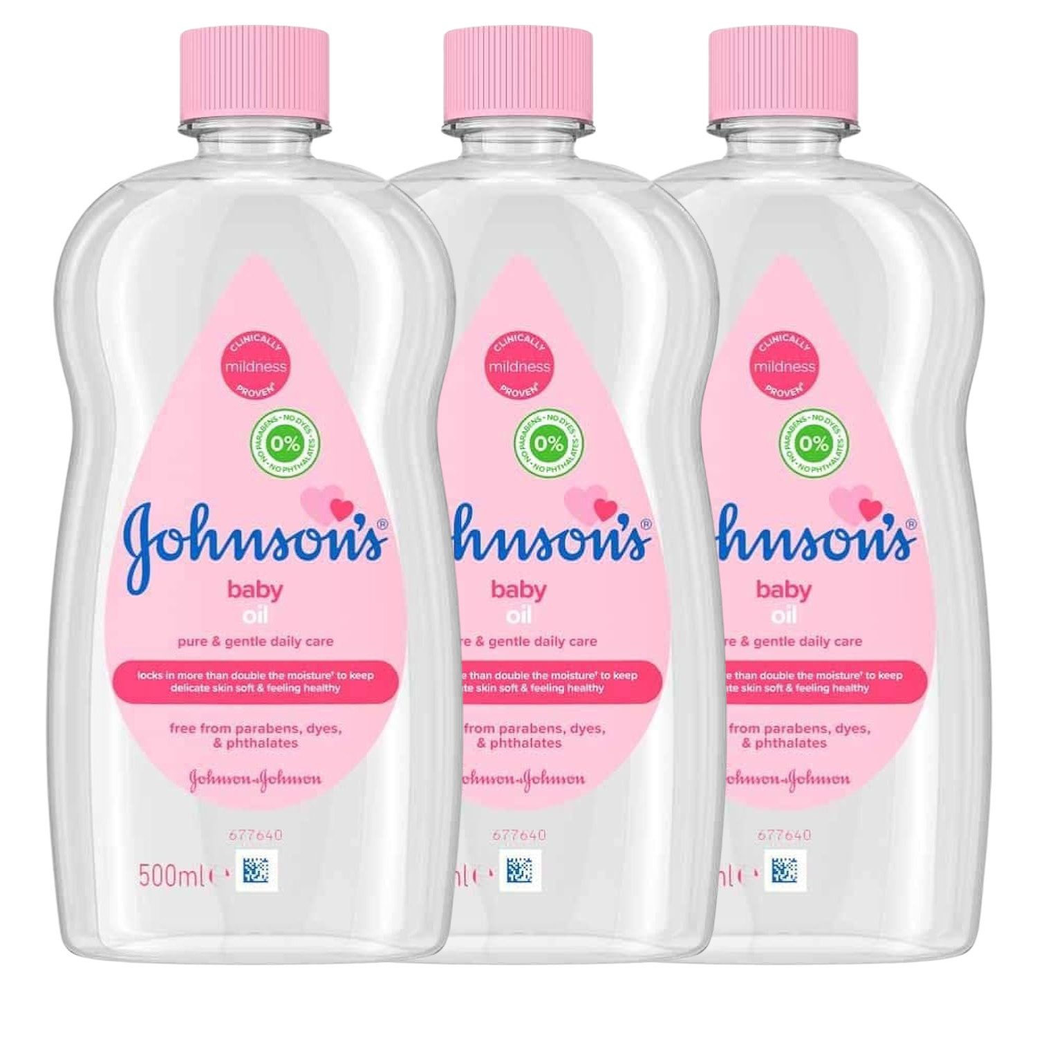 JOHNSON & JOHNSON Körperöl 3 x Johnsons & Johnsons Baby Öl Mild Ohne Farb- und Konservierungsstof mehr