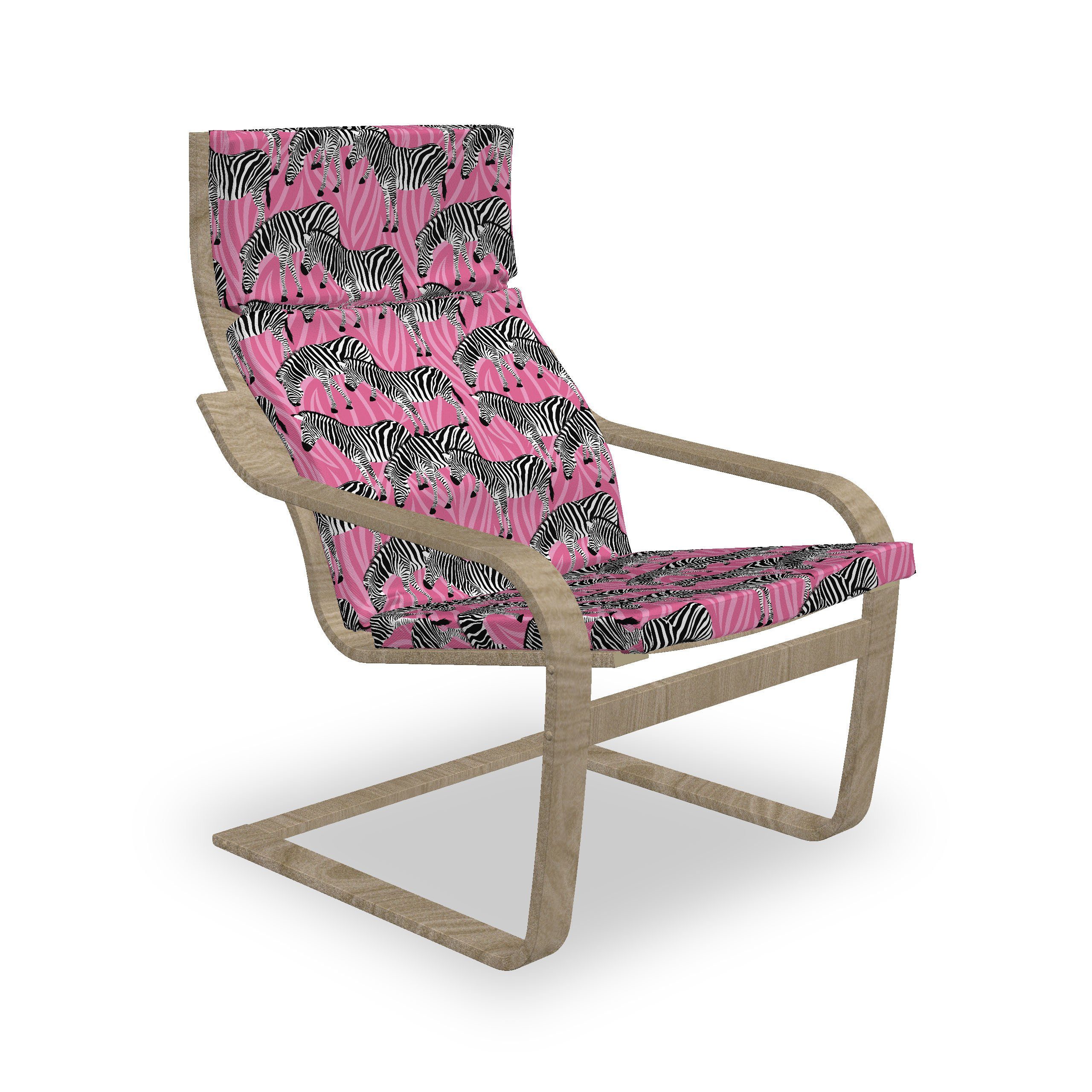 Abakuhaus Stuhlkissen Sitzkissen mit Stuhlkissen mit Hakenschlaufe und Reißverschluss, rosa Zebra Wilde Tiere Pastell