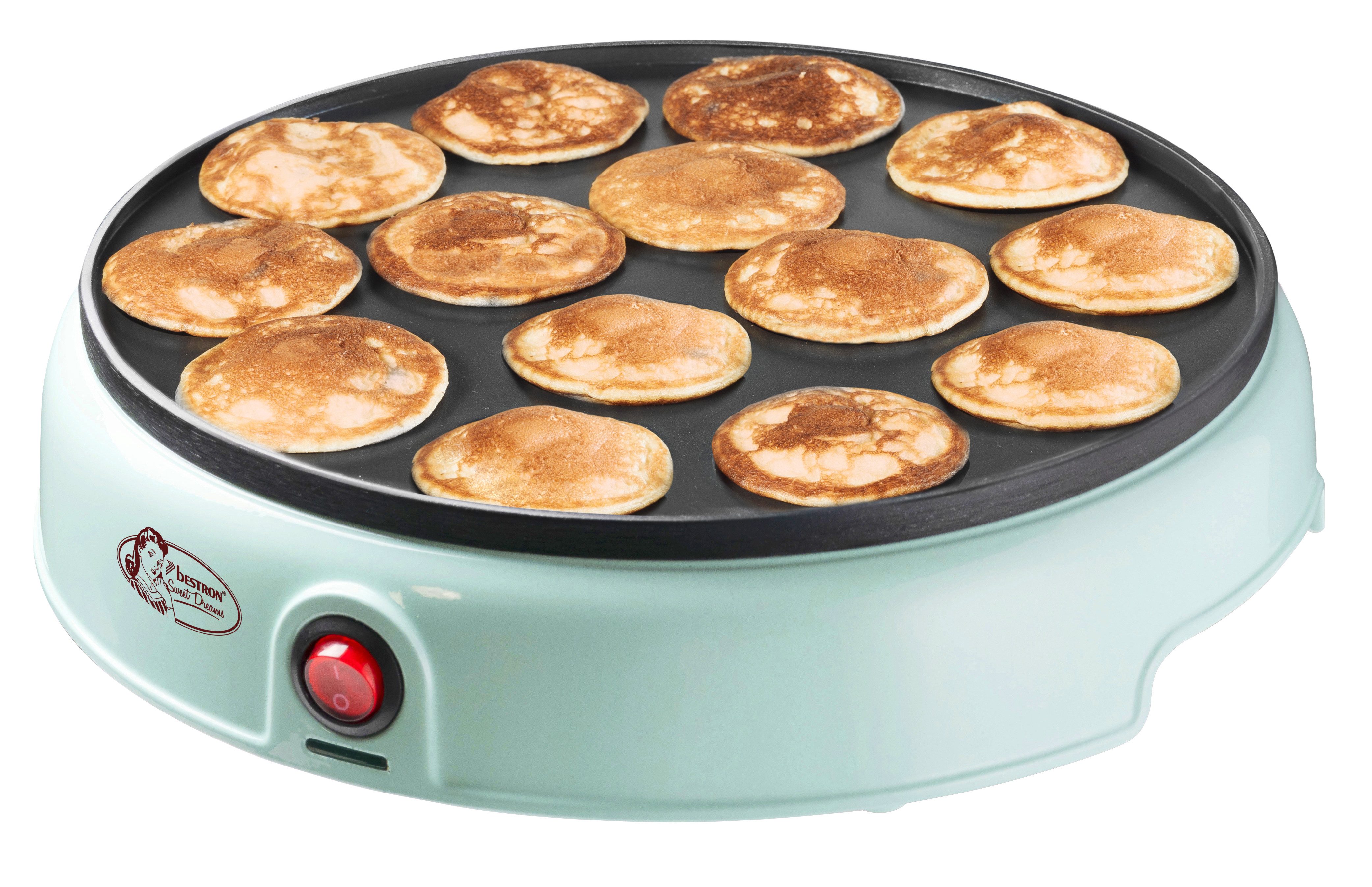 bestron Poffertjes-Maker APFM700, 800 W, 14 Mini-Pfannkuchen mit Antihaftbeschichtung