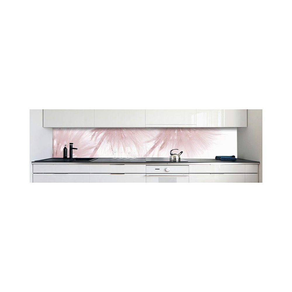 Löwenzahn 0,4 selbstklebend mm Küchenrückwand Hart-PVC Premium Küchenrückwand DRUCK-EXPERT Rosa