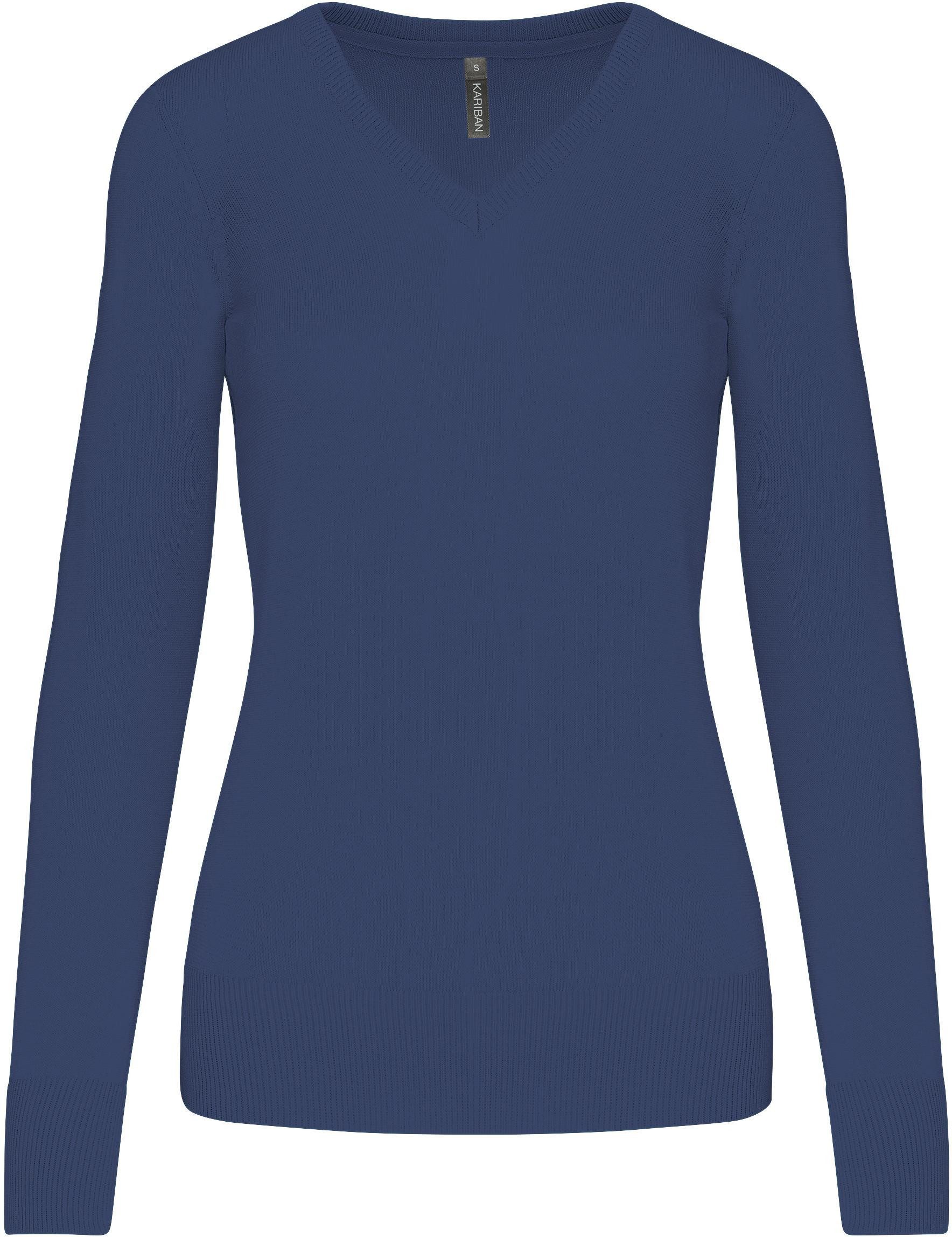 Kariban Sweatshirt Damenpullover mit V-Ausschnitt
